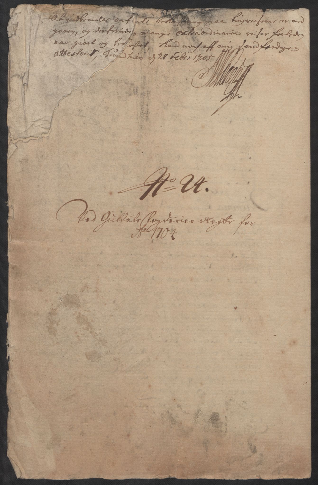 Rentekammeret inntil 1814, Reviderte regnskaper, Fogderegnskap, RA/EA-4092/R60/L3954: Fogderegnskap Orkdal og Gauldal, 1704, p. 440