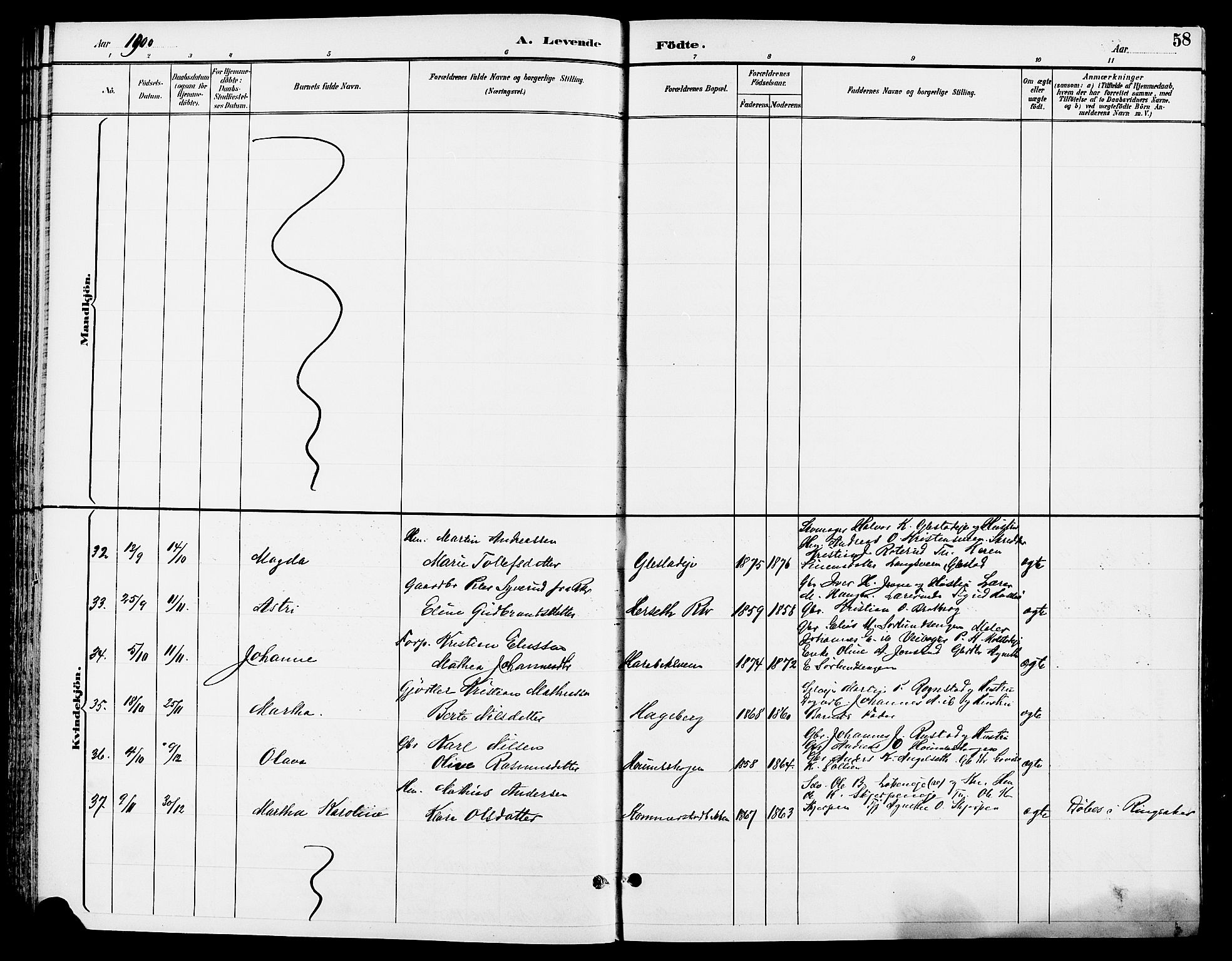 Ringsaker prestekontor, AV/SAH-PREST-014/L/La/L0014: Parish register (copy) no. 14, 1891-1904, p. 58