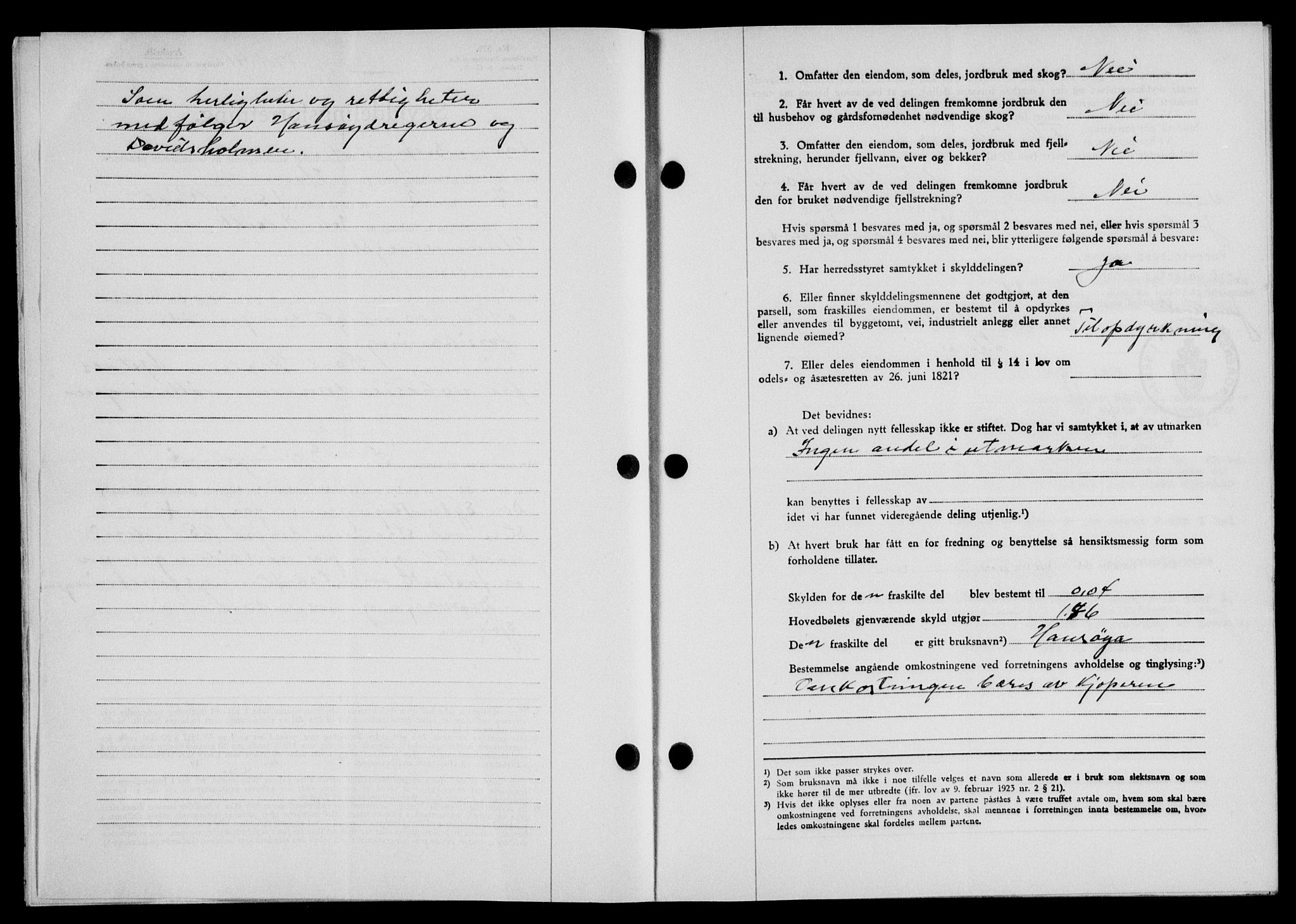 Lofoten sorenskriveri, SAT/A-0017/1/2/2C/L0009a: Mortgage book no. 9a, 1941-1942, Diary no: : 1704/1941