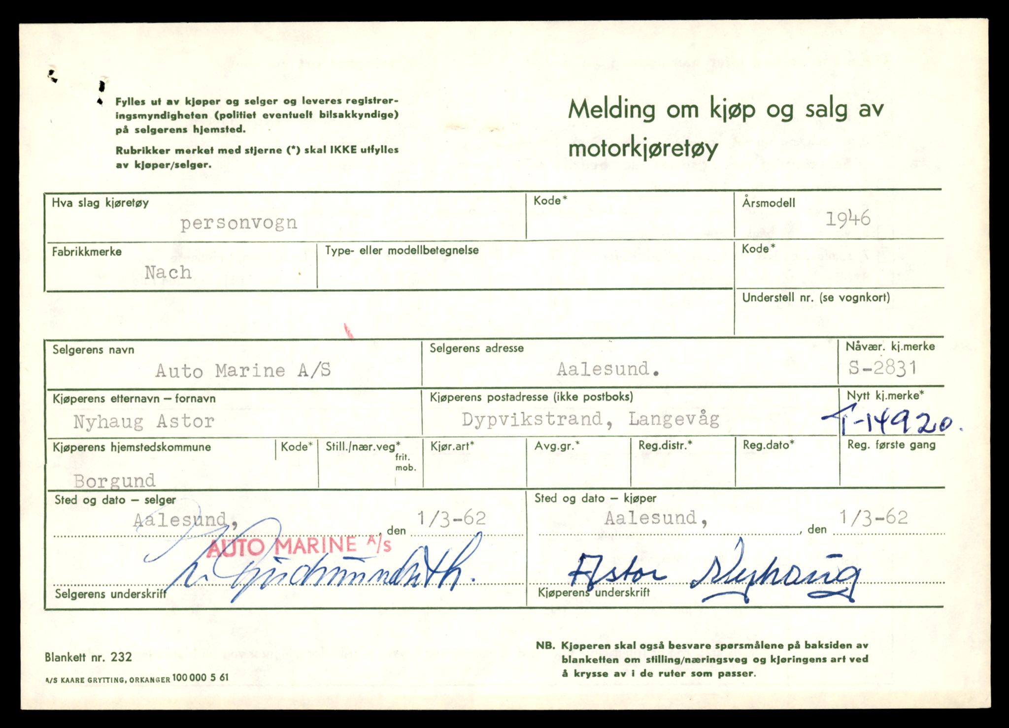 Møre og Romsdal vegkontor - Ålesund trafikkstasjon, AV/SAT-A-4099/F/Fe/L0049: Registreringskort for kjøretøy T 14864 - T 18613, 1927-1998, p. 1307