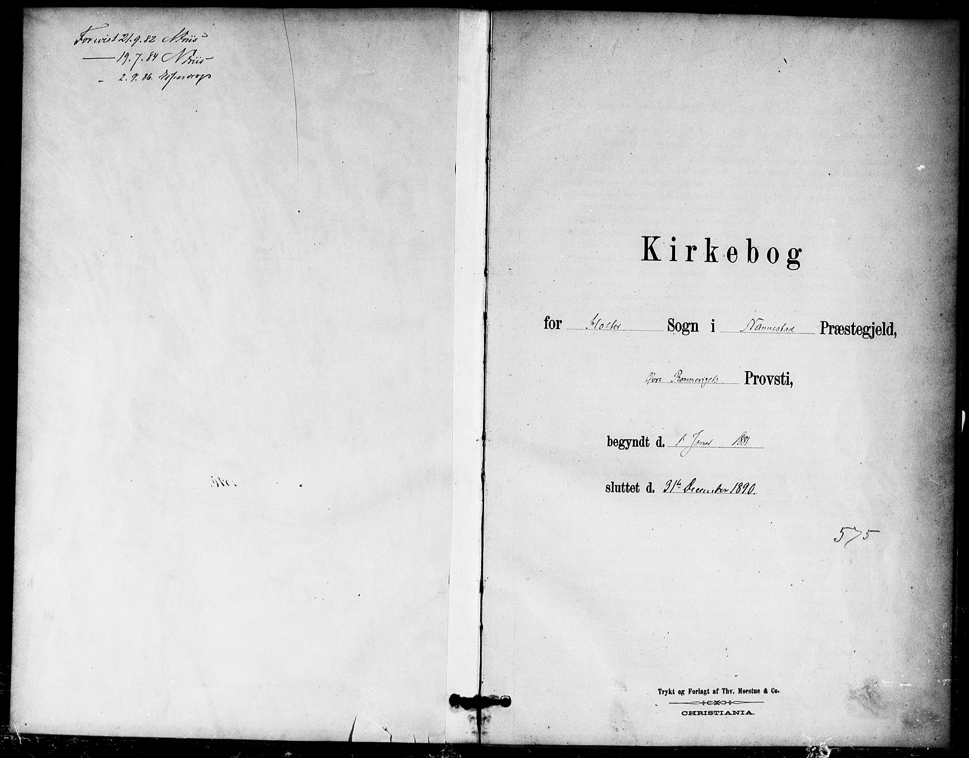 Nannestad prestekontor Kirkebøker, SAO/A-10414a/F/Fb/L0001: Parish register (official) no. II 1, 1881-1890