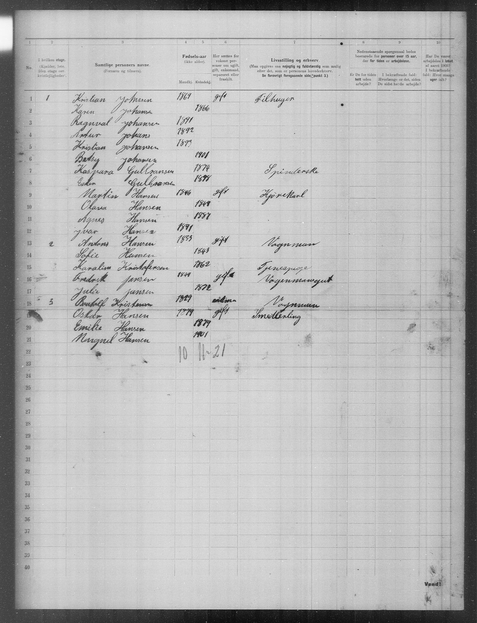 OBA, Municipal Census 1903 for Kristiania, 1903, p. 11080