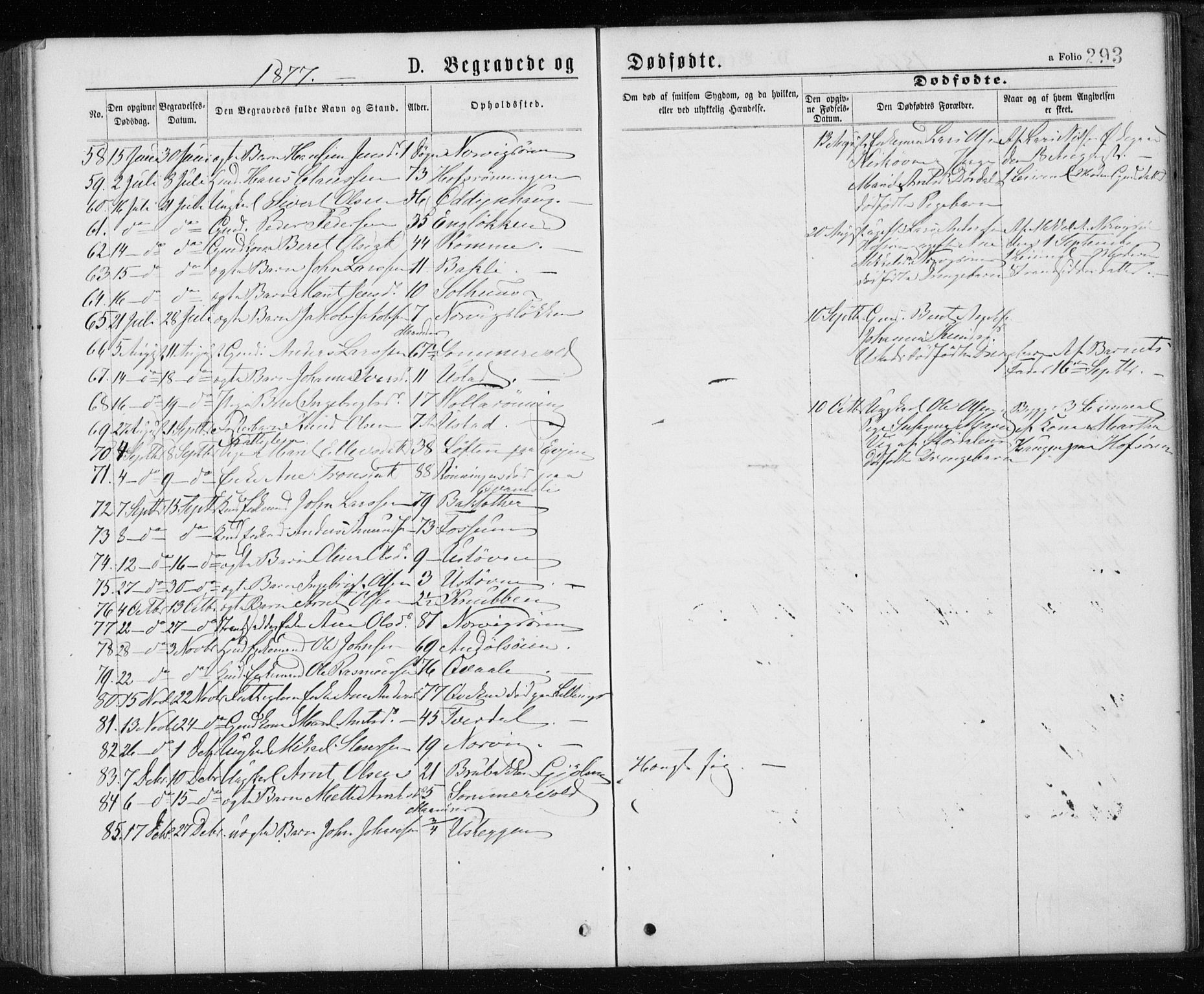 Ministerialprotokoller, klokkerbøker og fødselsregistre - Sør-Trøndelag, SAT/A-1456/668/L0817: Parish register (copy) no. 668C06, 1873-1884, p. 293