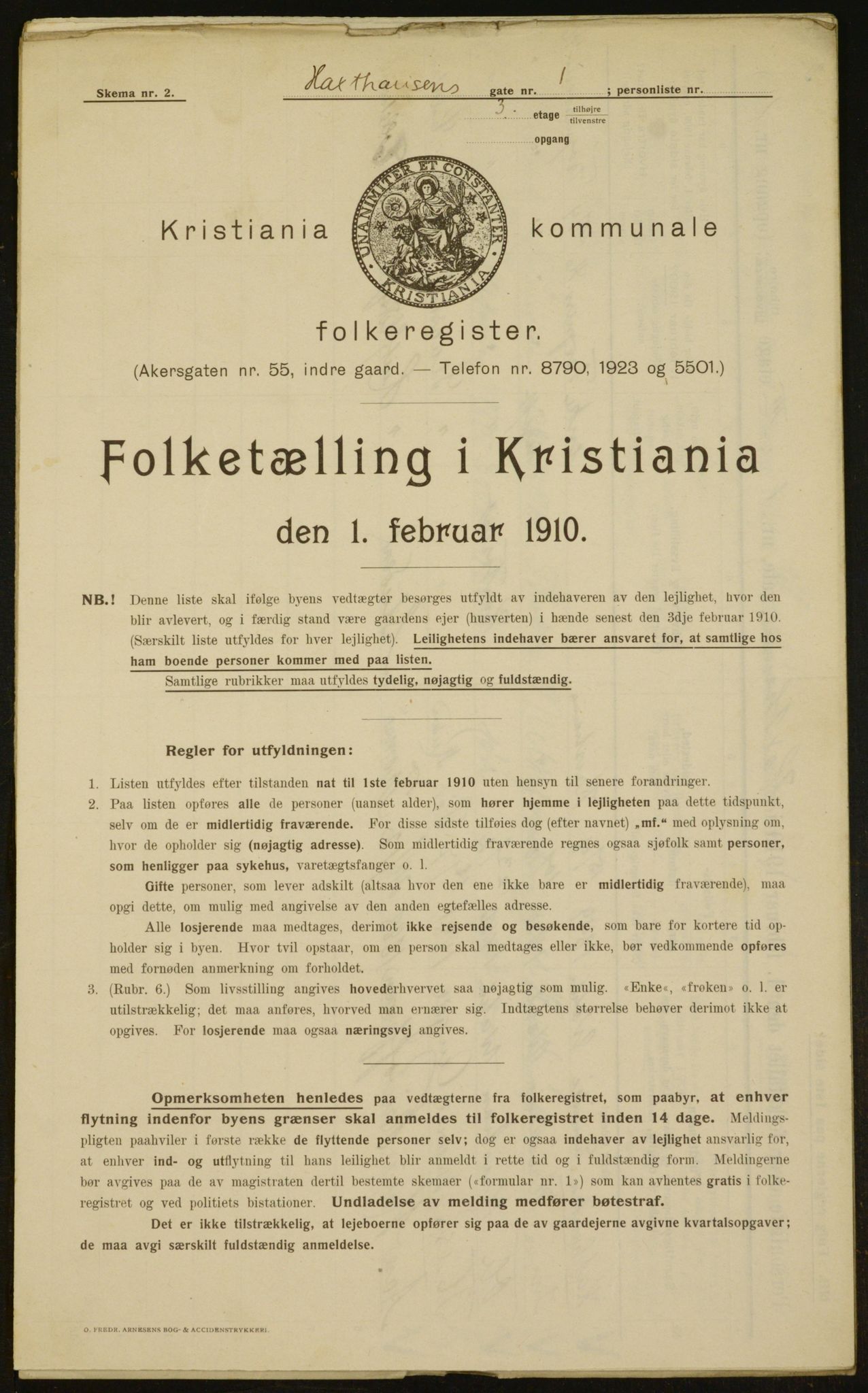 OBA, Municipal Census 1910 for Kristiania, 1910, p. 34382