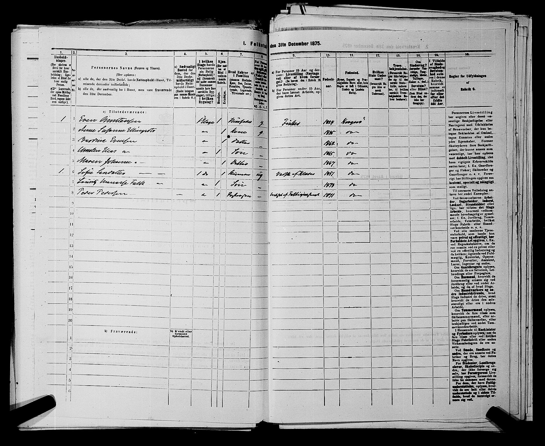 SAKO, 1875 census for 0801P Kragerø, 1875, p. 1308