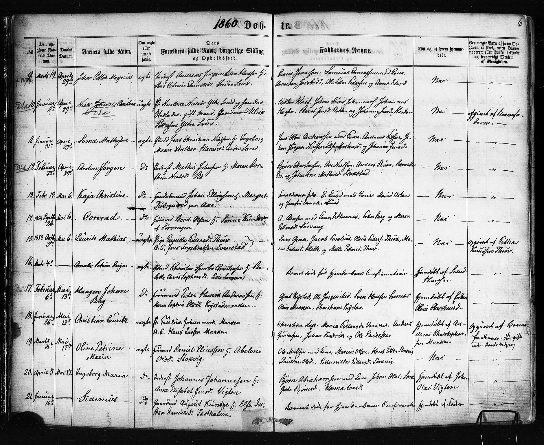 Ministerialprotokoller, klokkerbøker og fødselsregistre - Nordland, SAT/A-1459/885/L1203: Parish register (official) no. 885A04, 1859-1877, p. 6