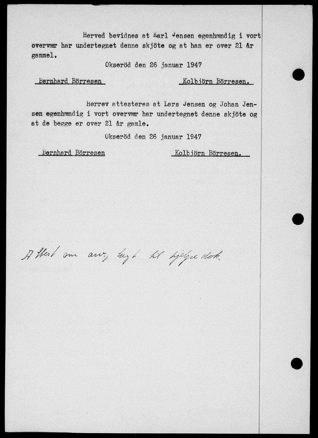 Onsøy sorenskriveri, SAO/A-10474/G/Ga/Gab/L0018: Mortgage book no. II A-18, 1946-1947, Diary no: : 253/1947