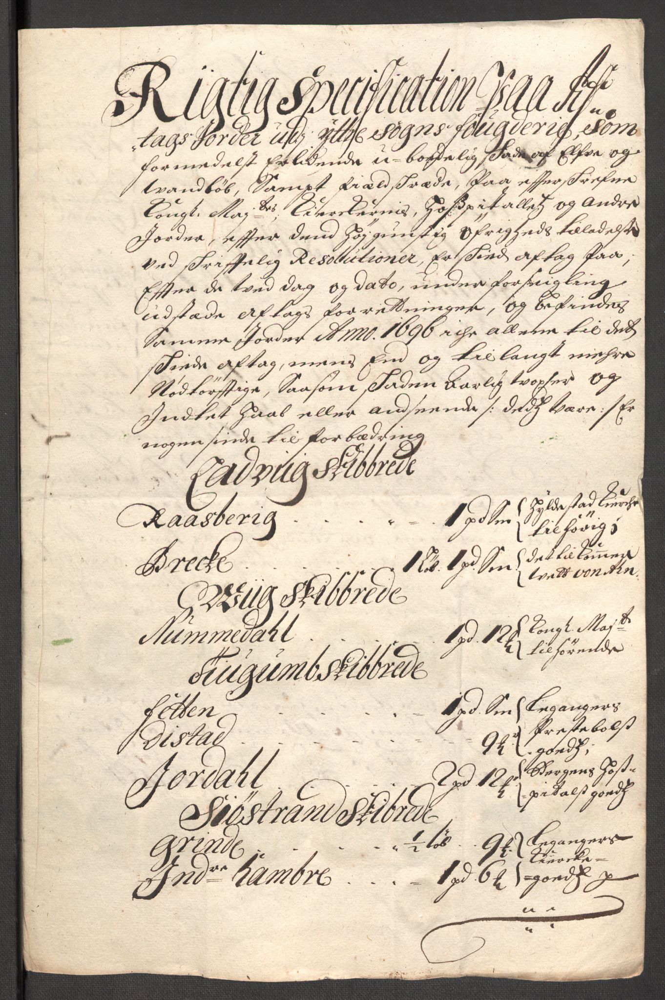 Rentekammeret inntil 1814, Reviderte regnskaper, Fogderegnskap, AV/RA-EA-4092/R52/L3309: Fogderegnskap Sogn, 1696-1697, p. 191