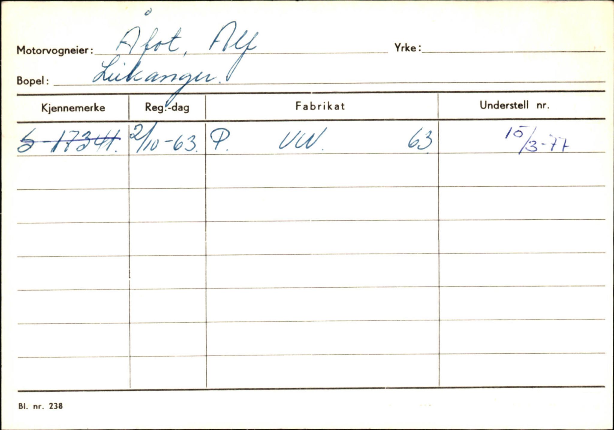 Statens vegvesen, Sogn og Fjordane vegkontor, AV/SAB-A-5301/4/F/L0126: Eigarregister Fjaler M-Å. Leikanger A-Å, 1945-1975, p. 2461