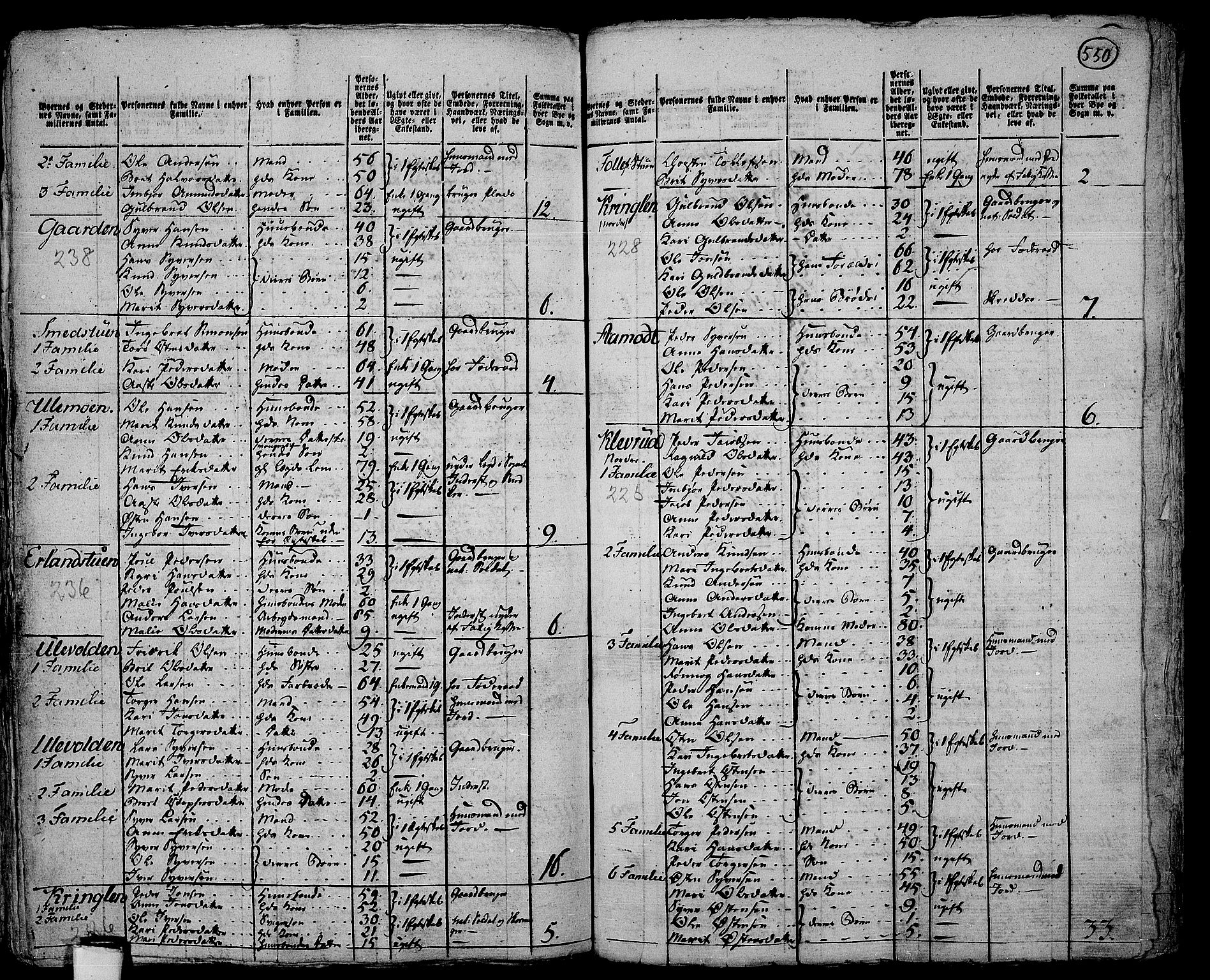 RA, 1801 census for 0515P Vågå, 1801, p. 549b-550a