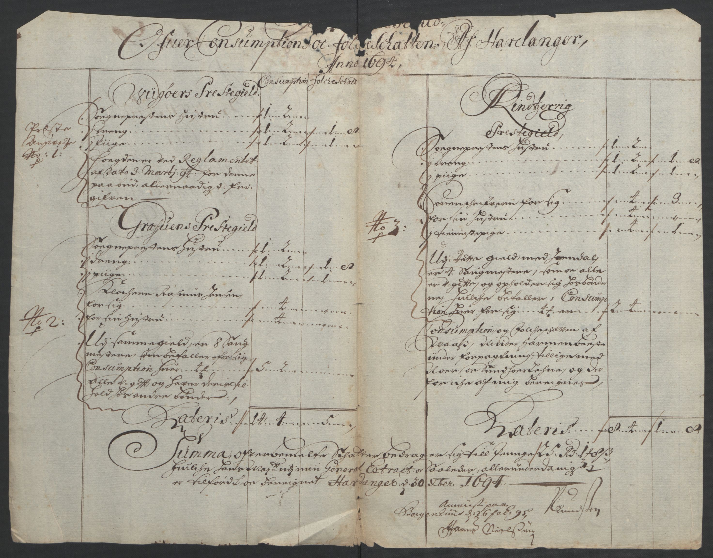 Rentekammeret inntil 1814, Reviderte regnskaper, Fogderegnskap, RA/EA-4092/R48/L2975: Fogderegnskap Sunnhordland og Hardanger, 1694, p. 312