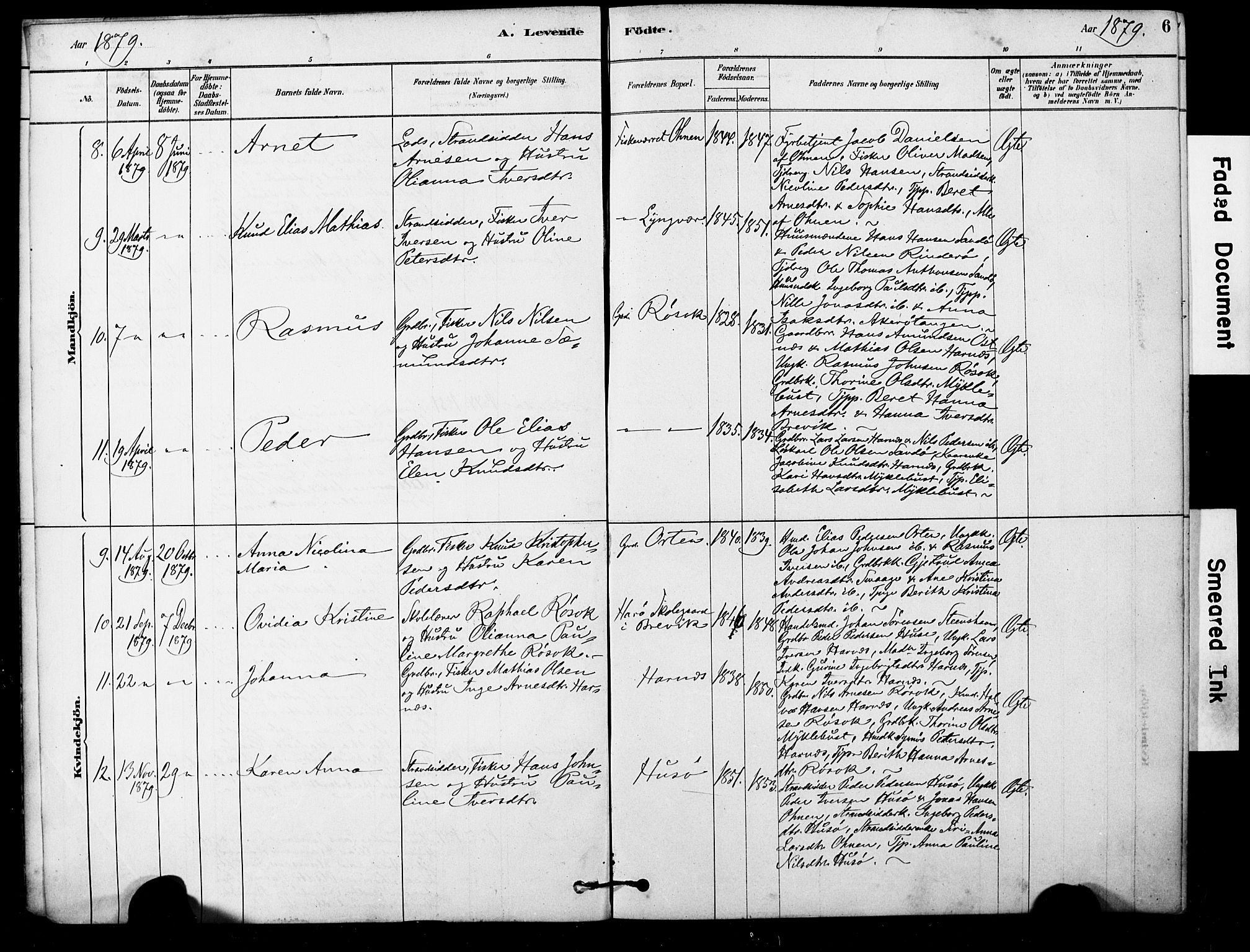 Ministerialprotokoller, klokkerbøker og fødselsregistre - Møre og Romsdal, AV/SAT-A-1454/561/L0729: Parish register (official) no. 561A03, 1878-1900, p. 6