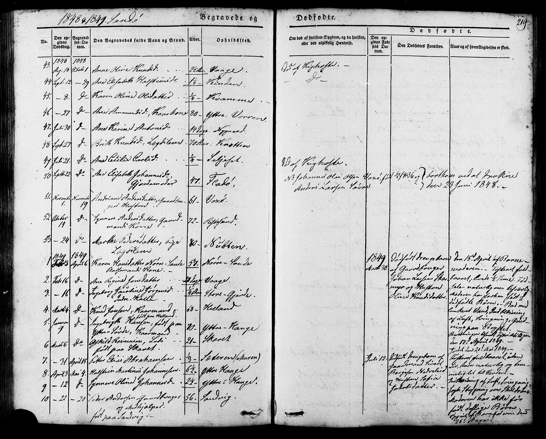 Ministerialprotokoller, klokkerbøker og fødselsregistre - Møre og Romsdal, AV/SAT-A-1454/503/L0034: Parish register (official) no. 503A02, 1841-1884, p. 219