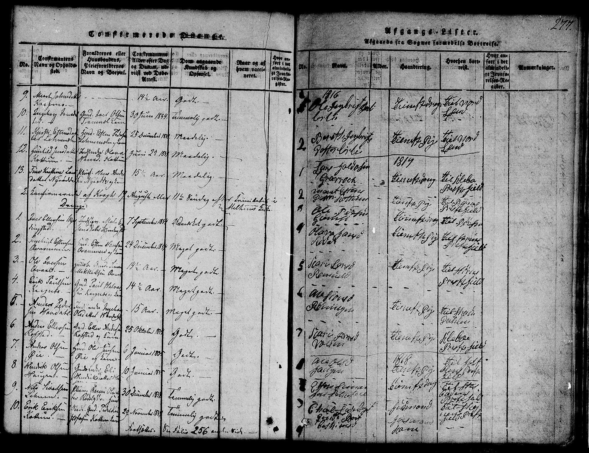 Ministerialprotokoller, klokkerbøker og fødselsregistre - Sør-Trøndelag, SAT/A-1456/691/L1092: Parish register (copy) no. 691C03, 1816-1852, p. 277