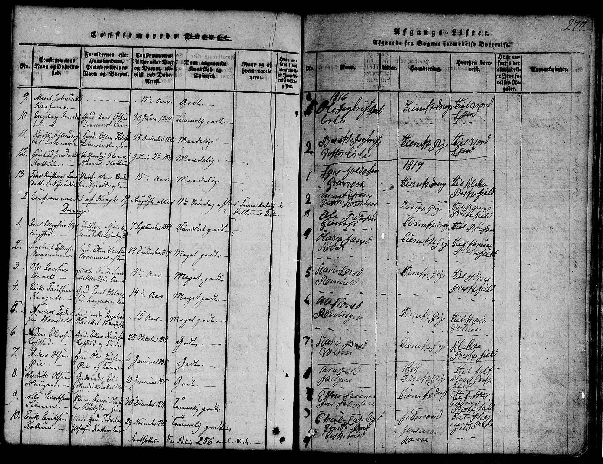 Ministerialprotokoller, klokkerbøker og fødselsregistre - Sør-Trøndelag, AV/SAT-A-1456/691/L1092: Parish register (copy) no. 691C03, 1816-1852, p. 277