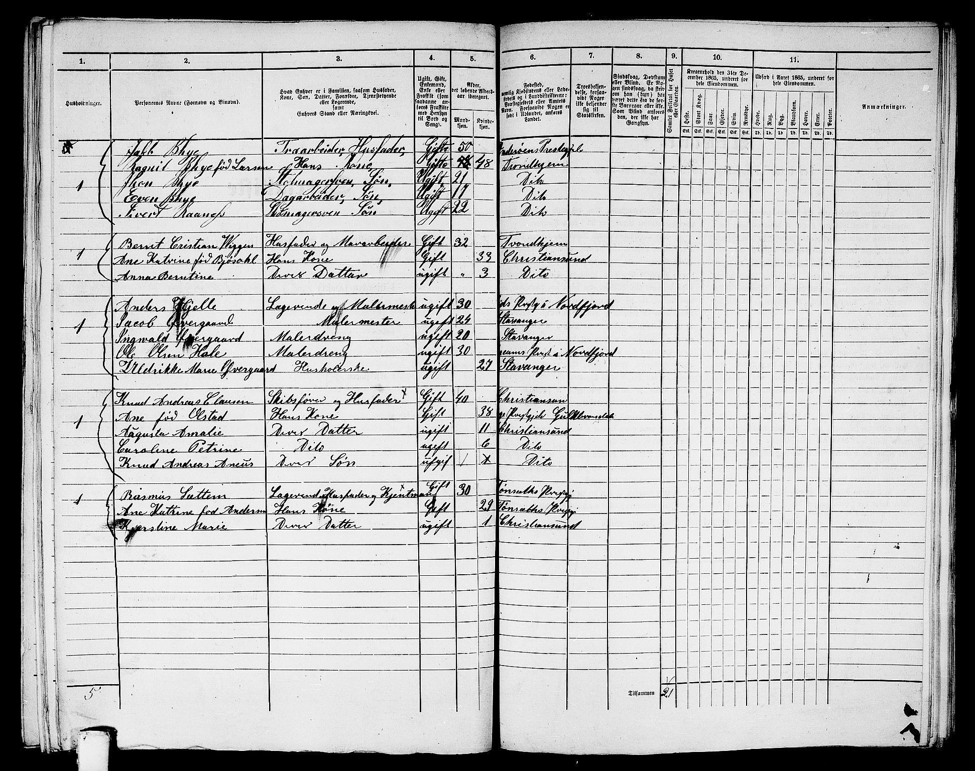 RA, 1865 census for Kristiansund/Kristiansund, 1865, p. 1021