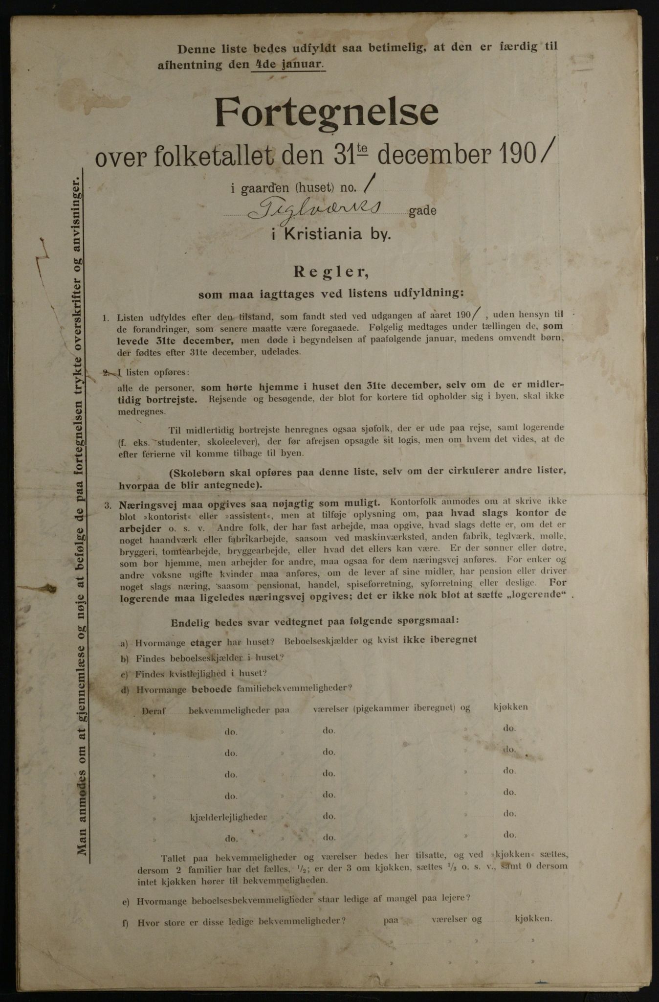 OBA, Municipal Census 1901 for Kristiania, 1901, p. 16505