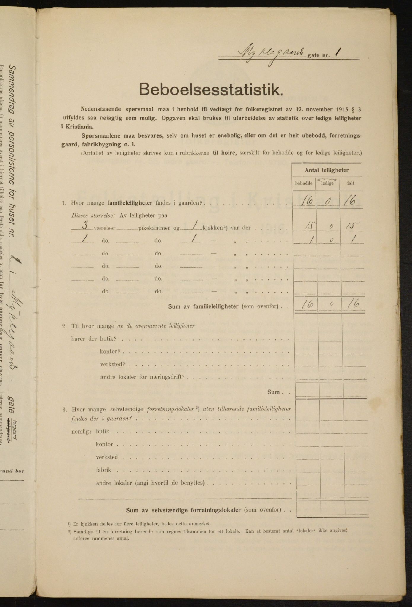 OBA, Municipal Census 1916 for Kristiania, 1916, p. 69874