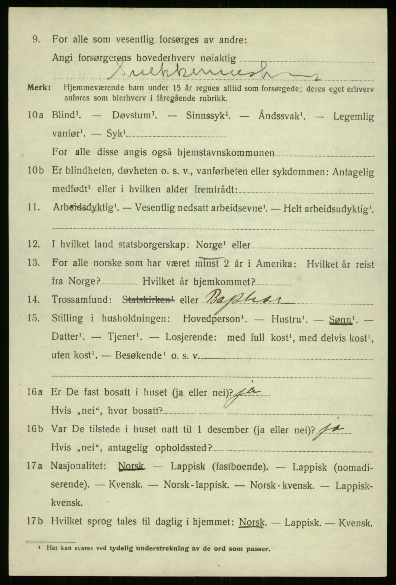 SATØ, 1920 census for Tromsø, 1920, p. 14922
