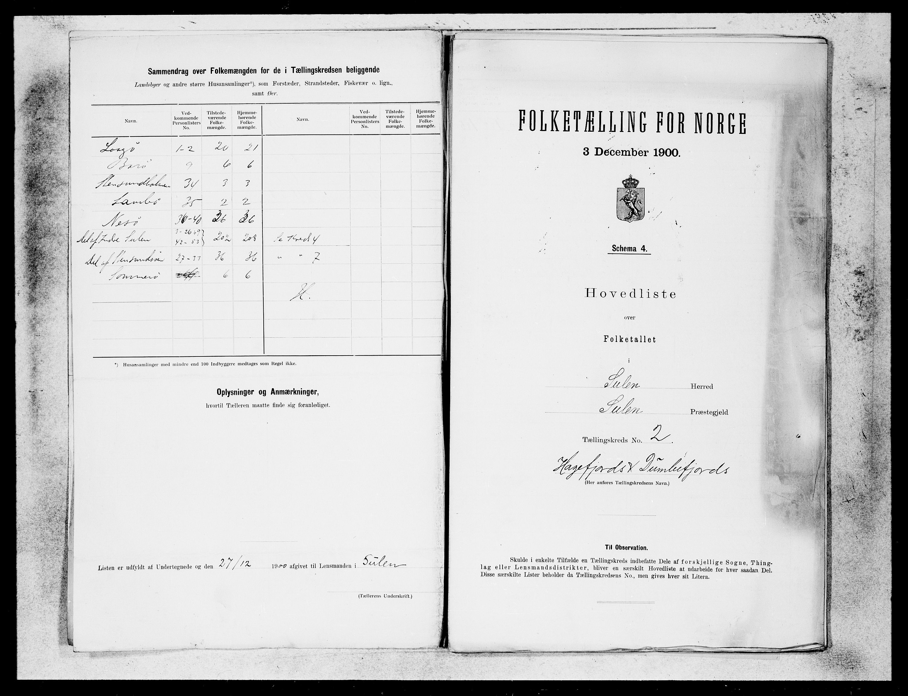 SAB, 1900 census for Solund, 1900, p. 3