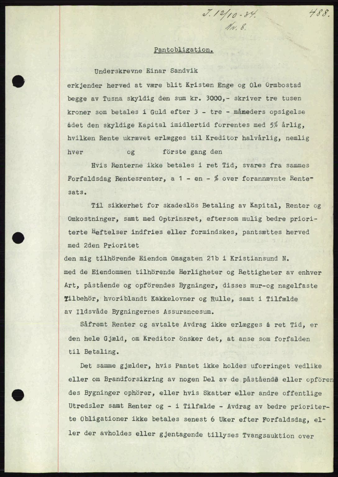 Kristiansund byfogd, AV/SAT-A-4587/A/27: Mortgage book no. 27, 1933-1934, Deed date: 12.10.1934