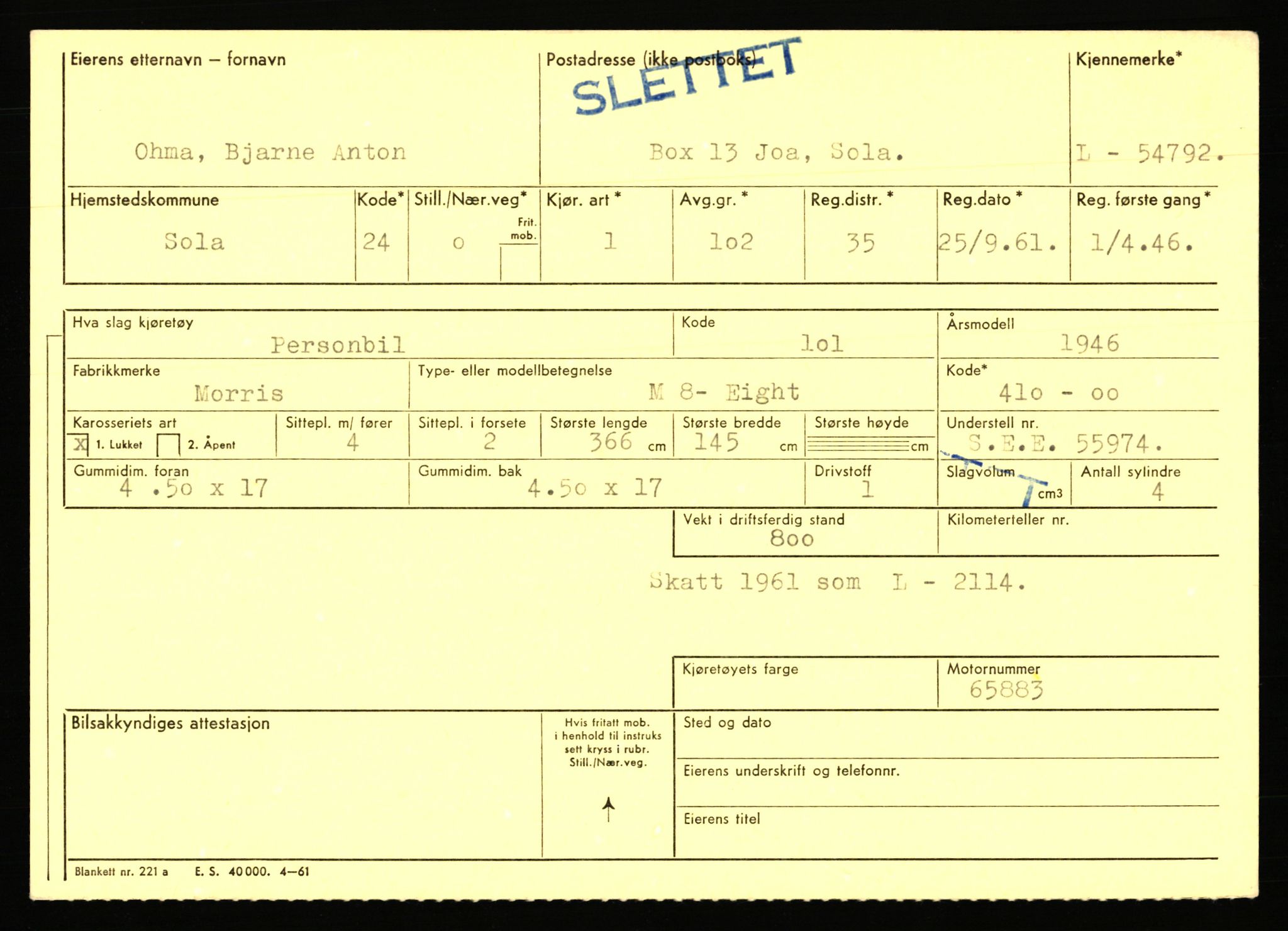 Stavanger trafikkstasjon, AV/SAST-A-101942/0/F/L0054: L-54200 - L-55699, 1930-1971, p. 1223