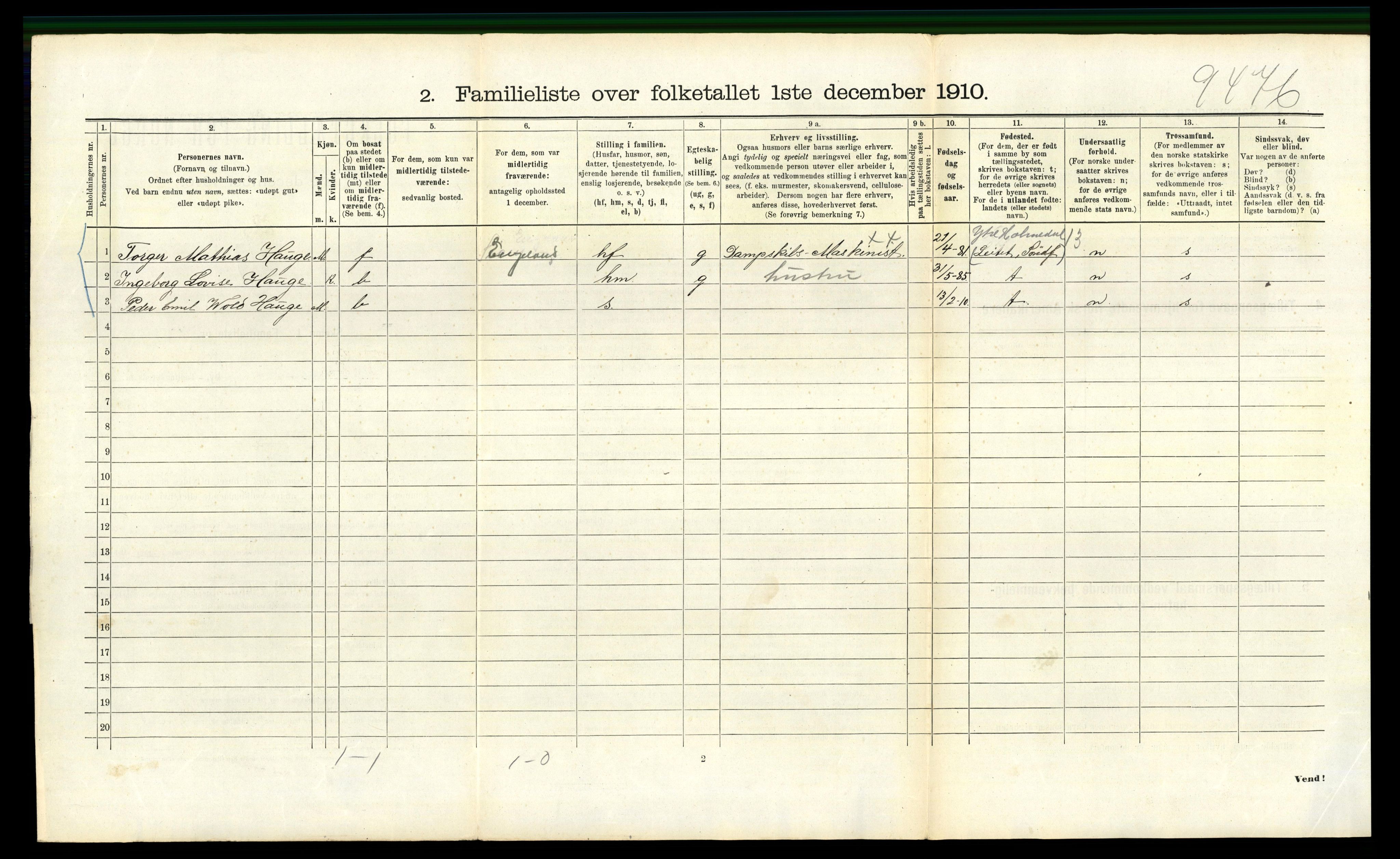 RA, 1910 census for Bergen, 1910, p. 39630