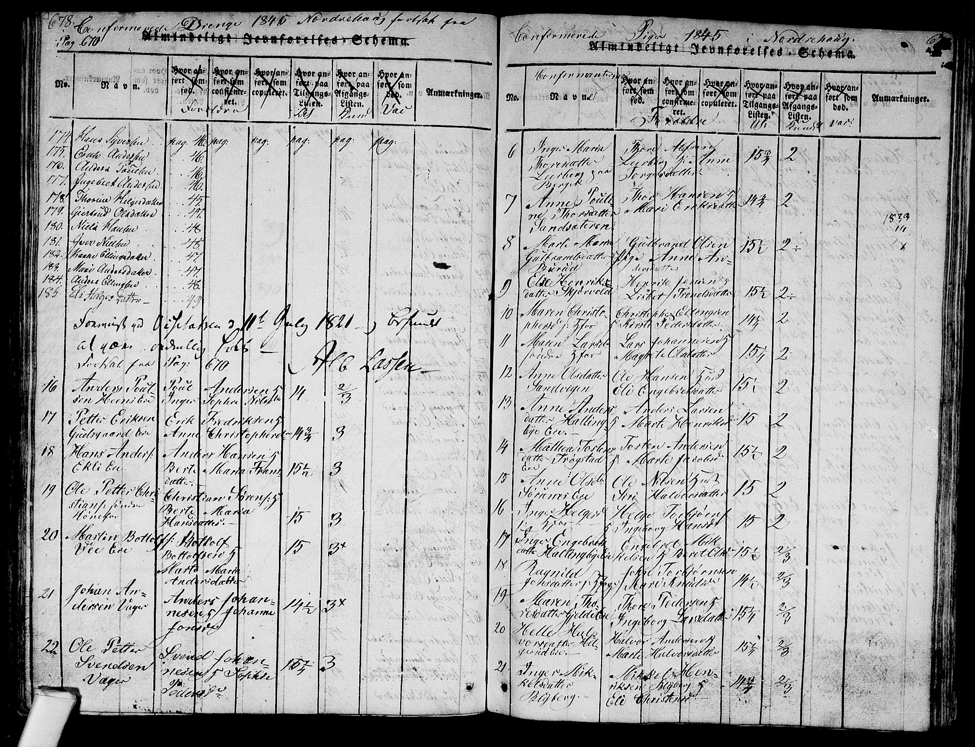 Norderhov kirkebøker, AV/SAKO-A-237/G/Ga/L0003: Parish register (copy) no. I 3 /1, 1814-1876, p. 678-679