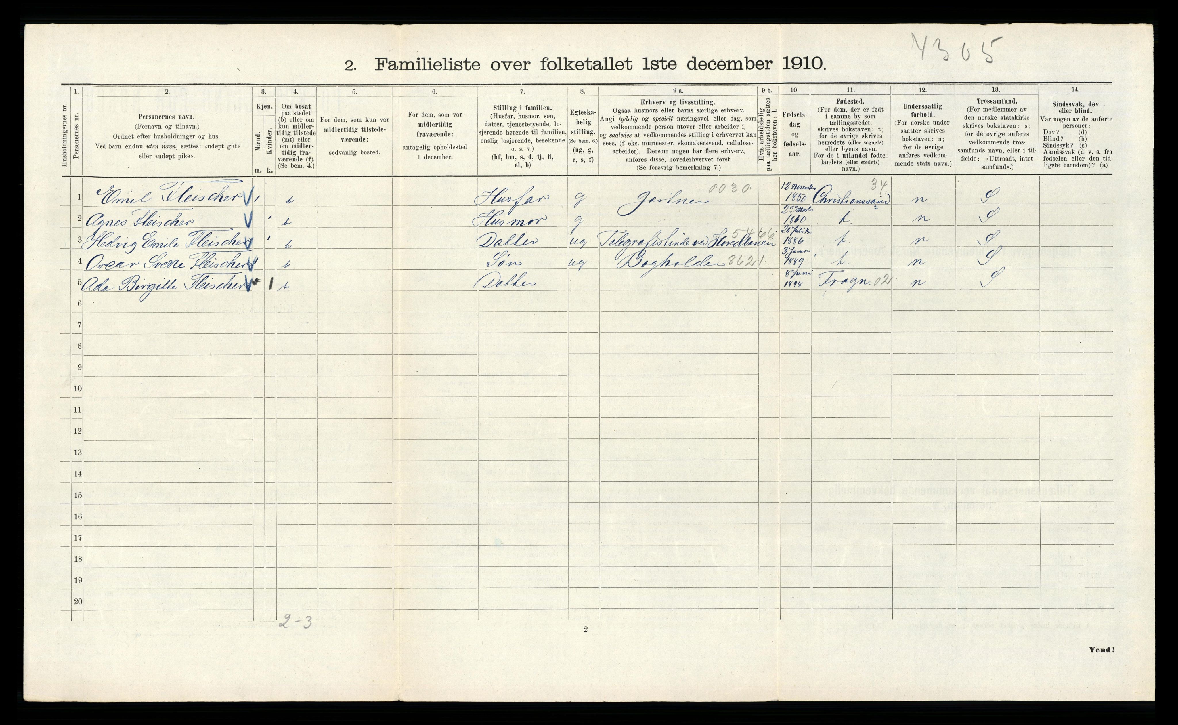 RA, 1910 census for Kristiania, 1910, p. 56924