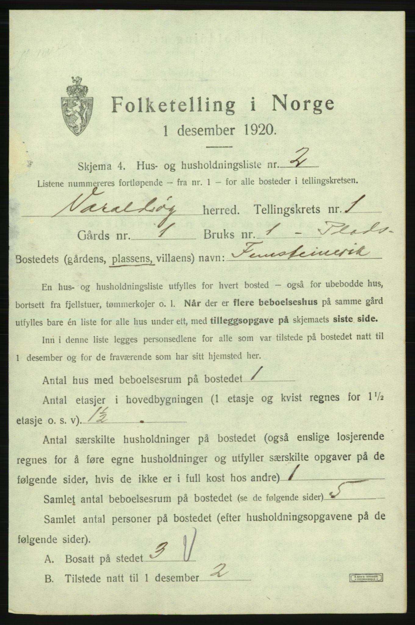 SAB, 1920 census for Varaldsøy, 1920, p. 26