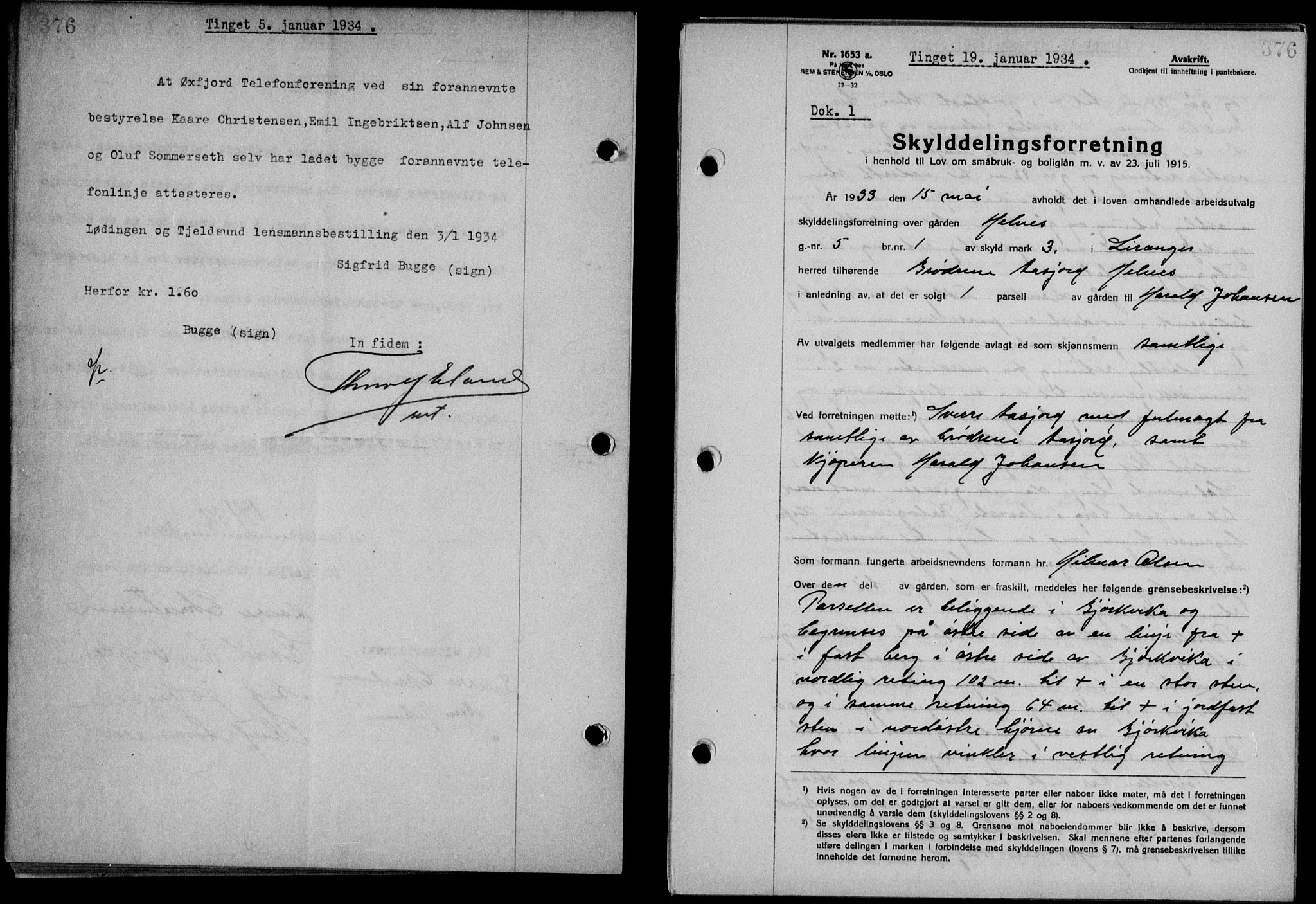 Steigen og Ofoten sorenskriveri, SAT/A-0030/1/2/2C/L0023/0002: Mortgage book no. 26-II og 27, 1933-1934, Deed date: 19.01.1934