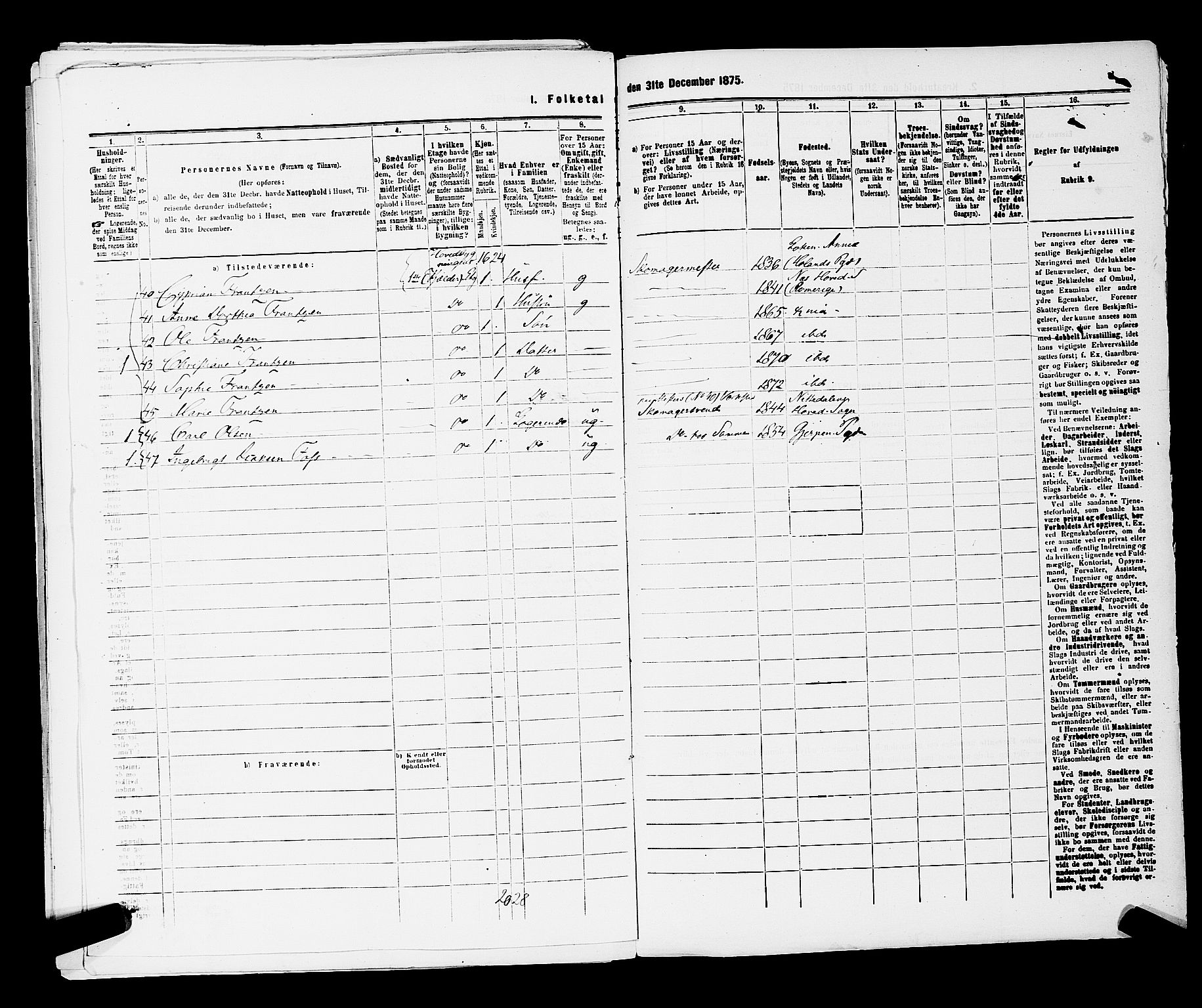 RA, 1875 census for 0301 Kristiania, 1875, p. 4928