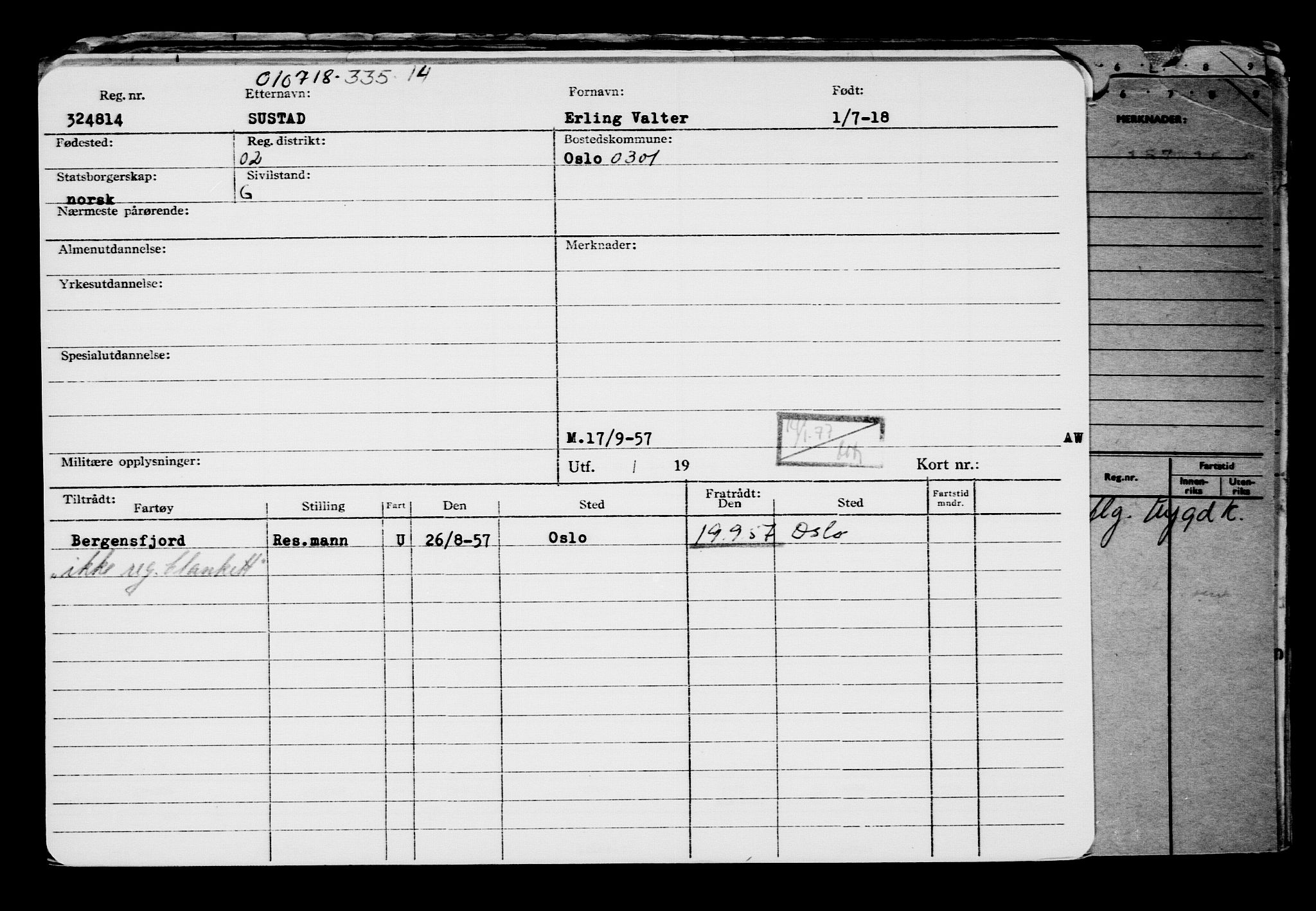 Direktoratet for sjømenn, AV/RA-S-3545/G/Gb/L0160: Hovedkort, 1918, p. 34