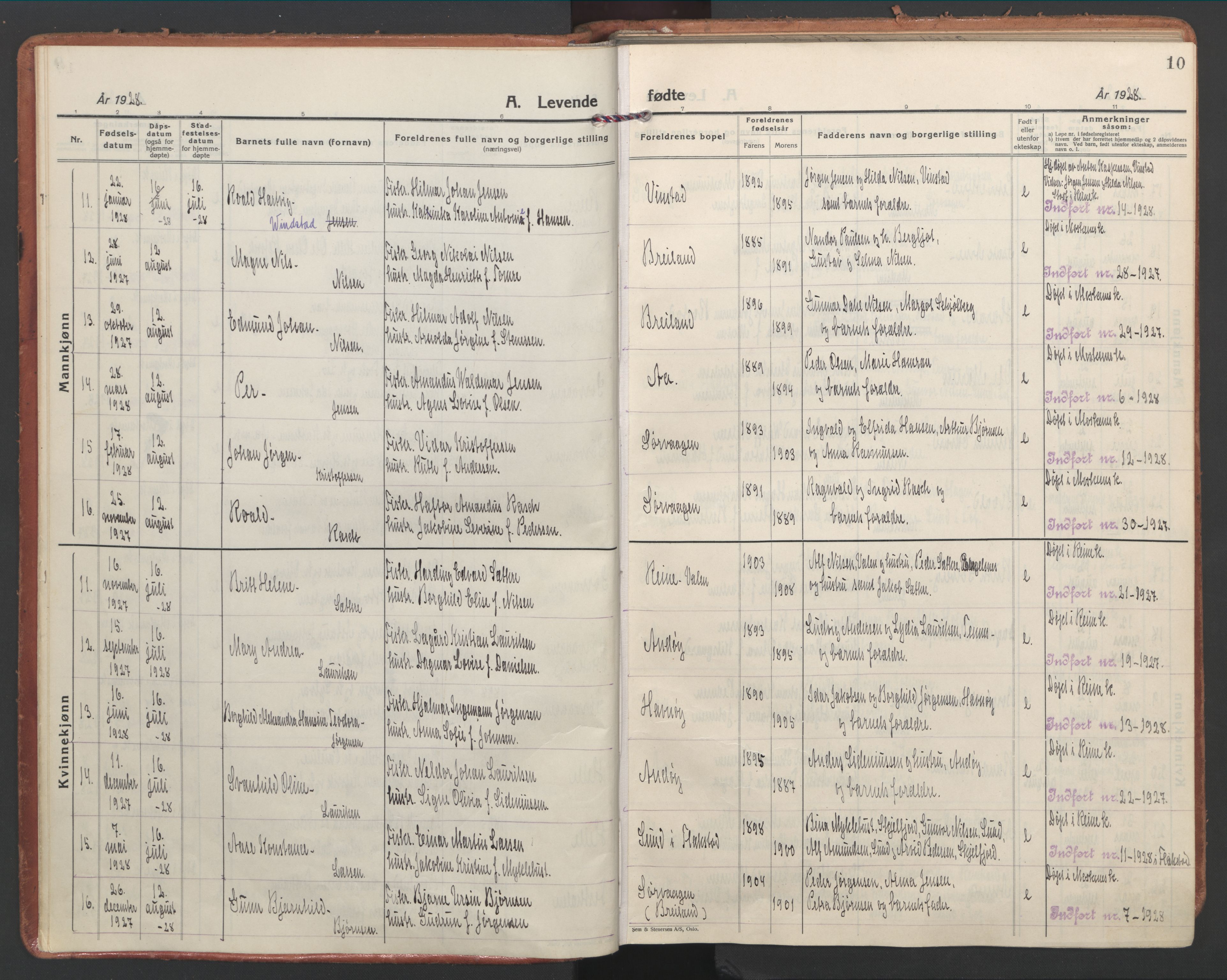 Ministerialprotokoller, klokkerbøker og fødselsregistre - Nordland, AV/SAT-A-1459/886/L1223: Parish register (official) no. 886A05, 1926-1938, p. 10