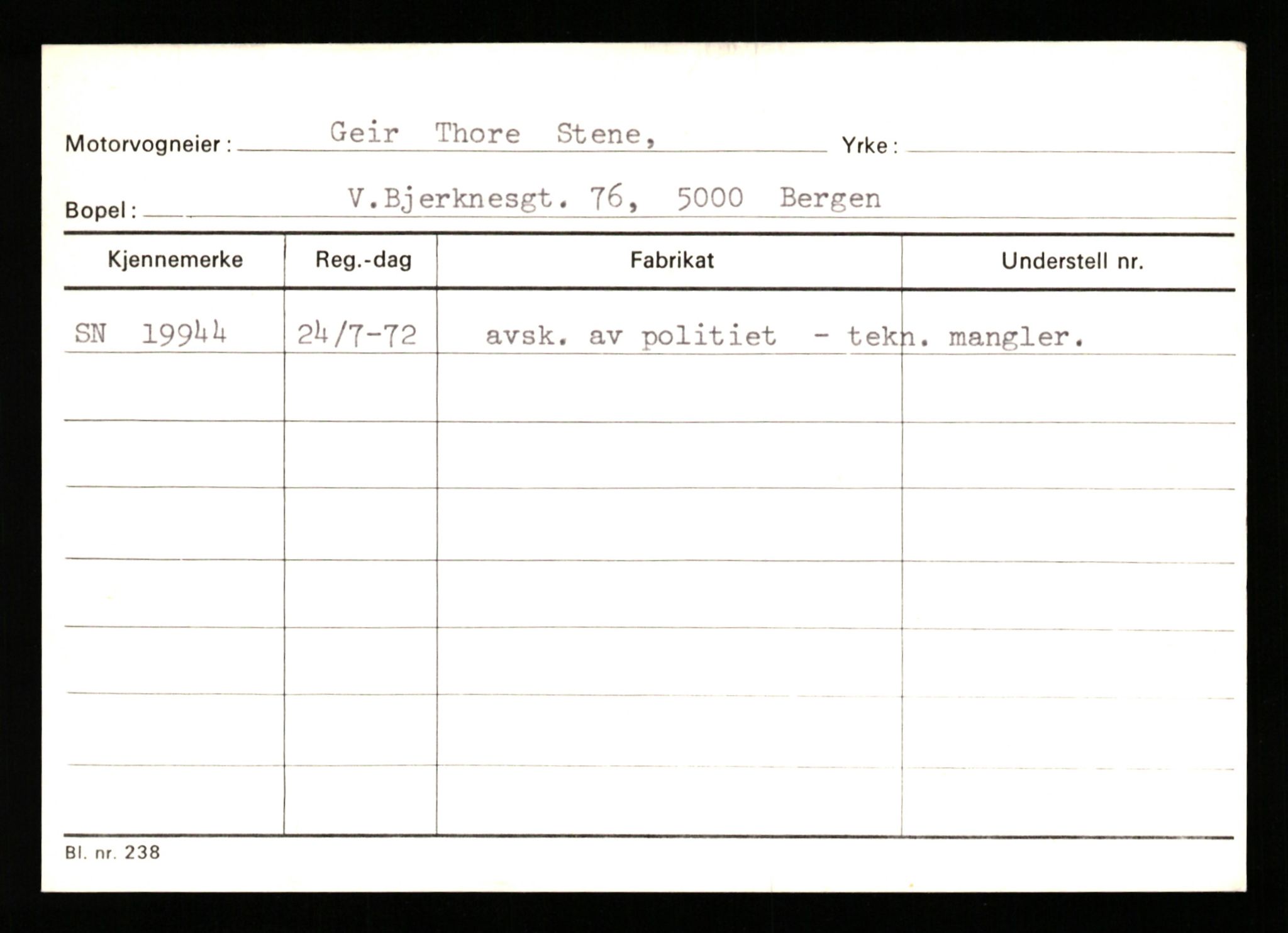 Stavanger trafikkstasjon, AV/SAST-A-101942/0/G/L0004: Registreringsnummer: 15497 - 22957, 1930-1971, p. 1966