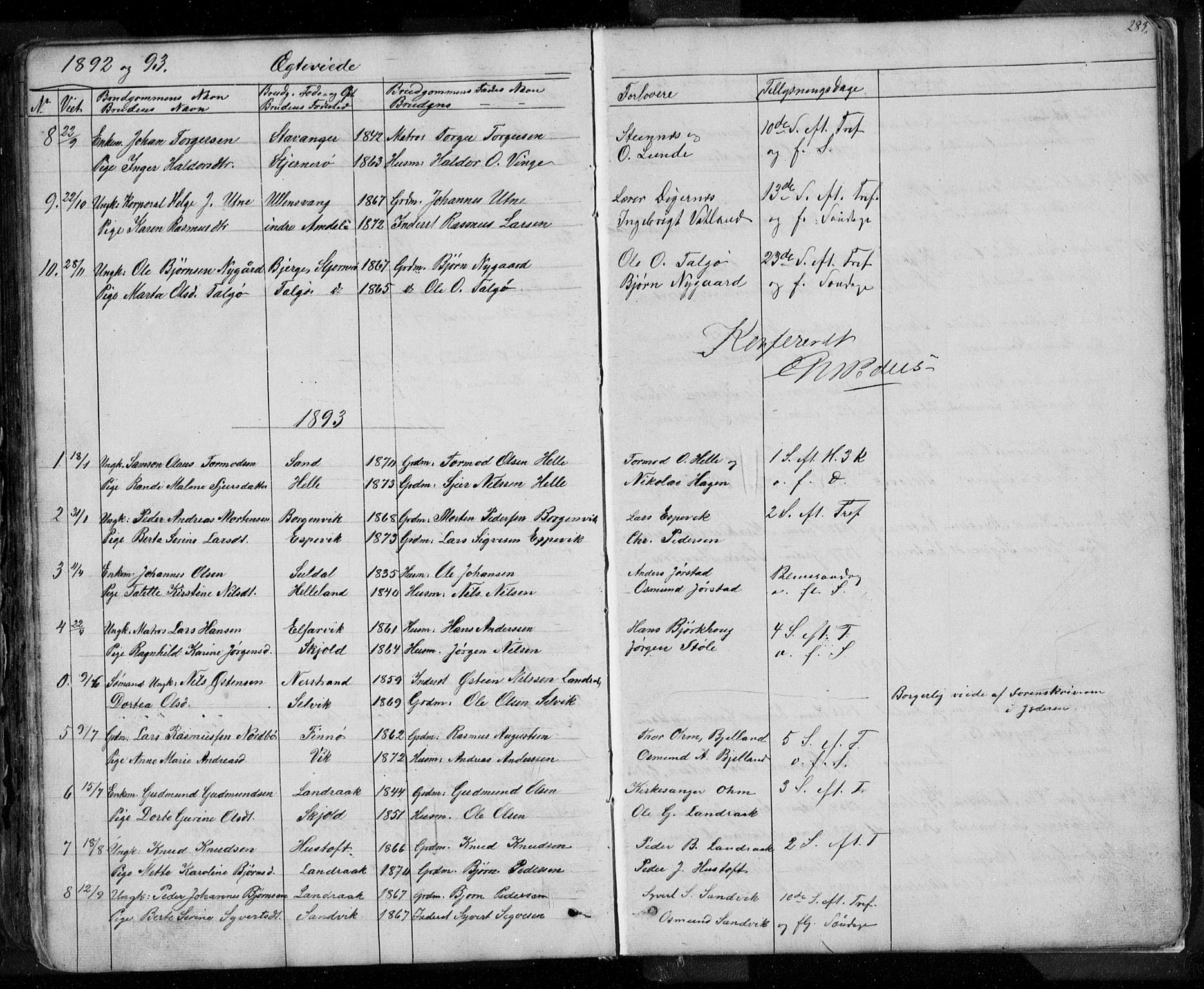Nedstrand sokneprestkontor, SAST/A-101841/01/V: Parish register (copy) no. B 3, 1848-1933, p. 283