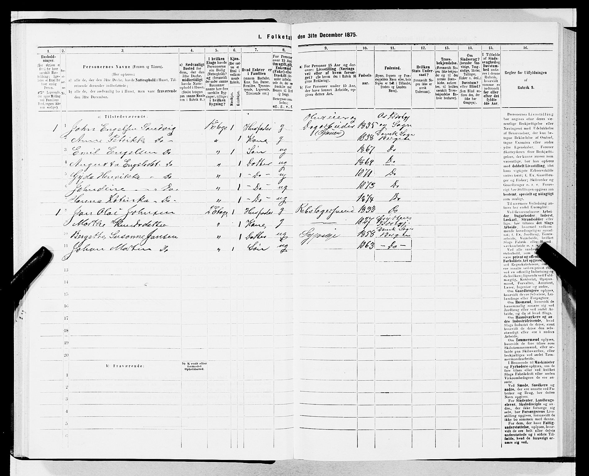 SAB, 1875 census for 1301 Bergen, 1875, p. 2671