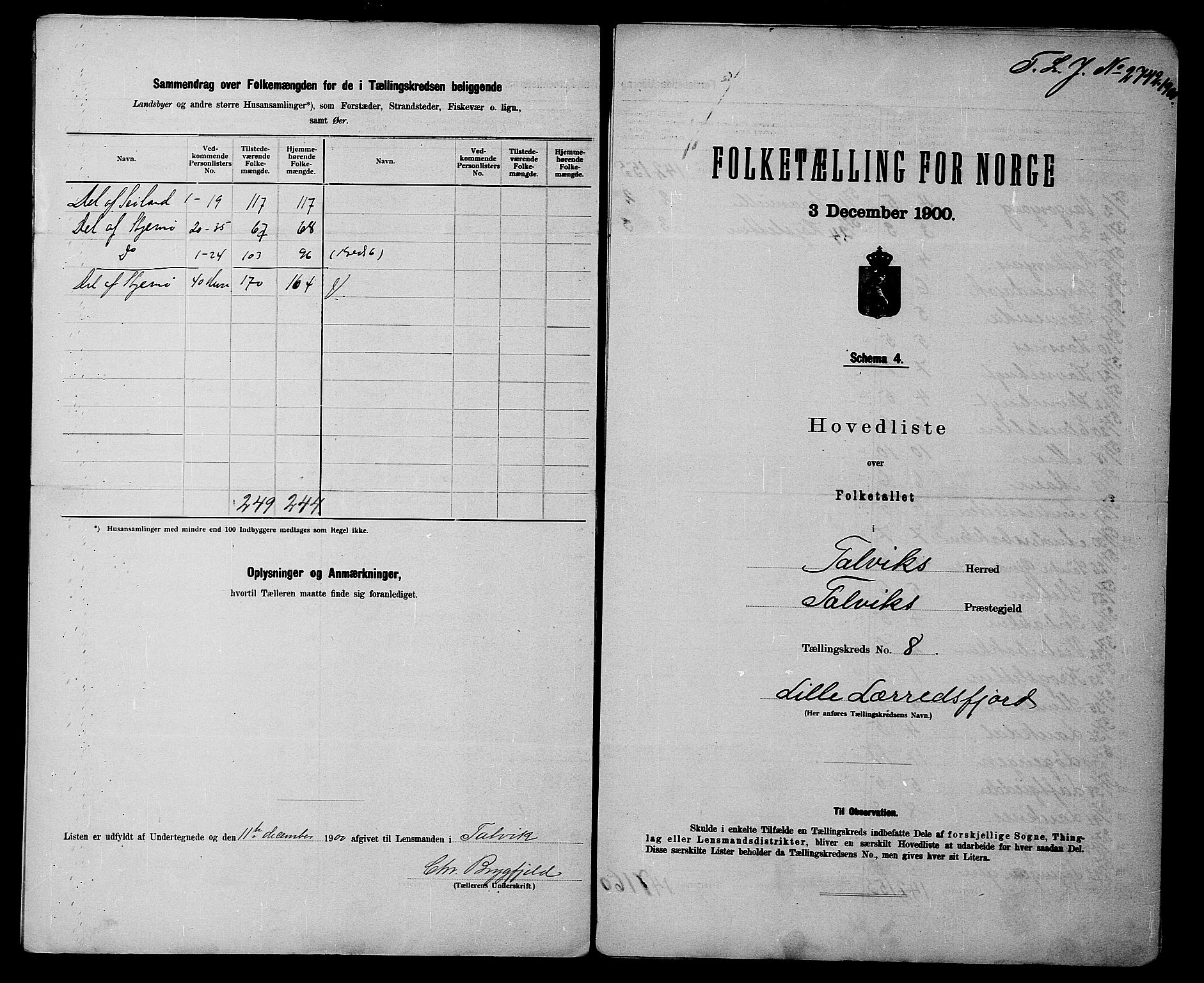 SATØ, 1900 census for Talvik, 1900, p. 18