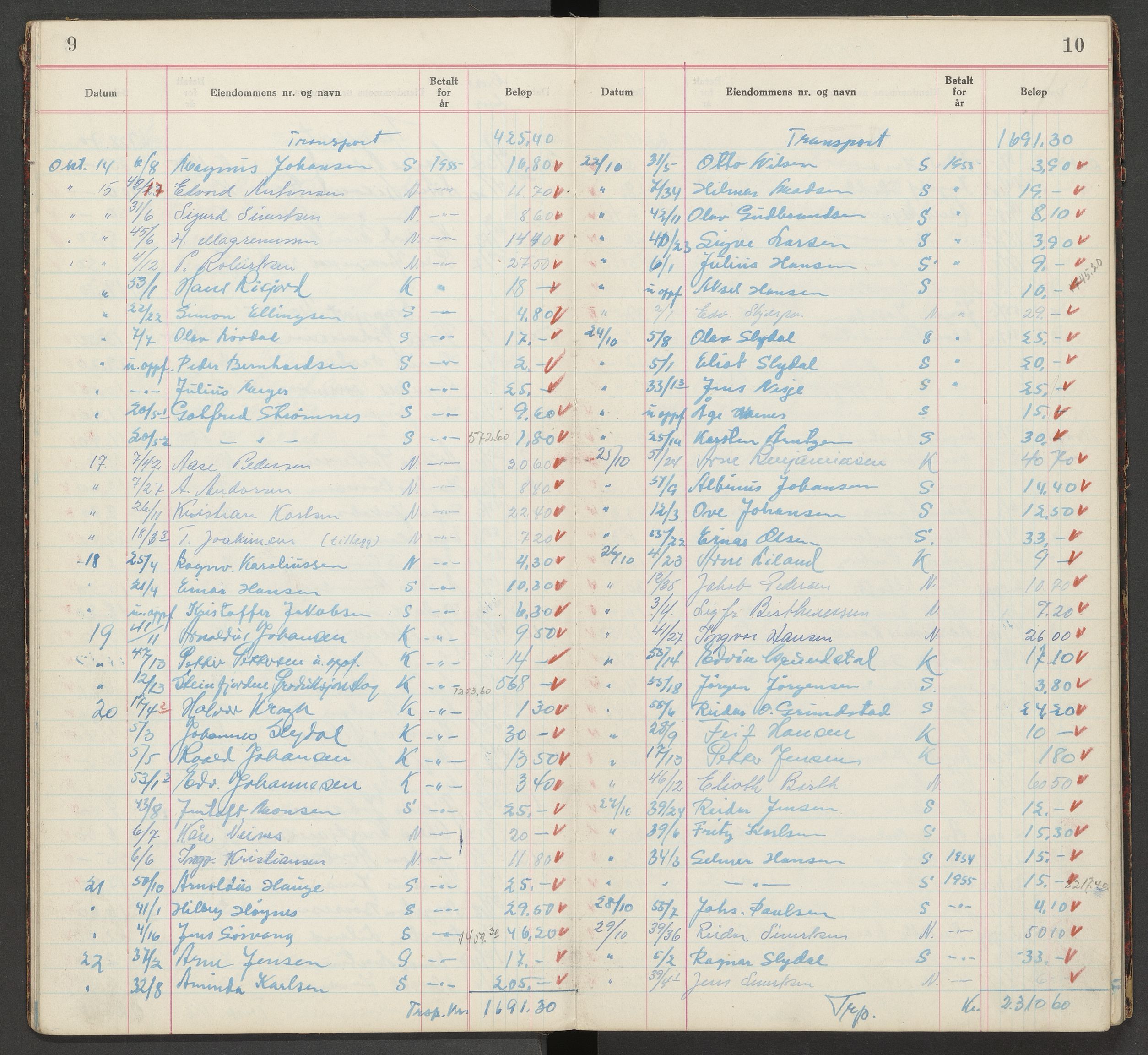 Norges Brannkasse Borge, SAT/A-5600/BT/L0021: Kassabok, 1955-1956