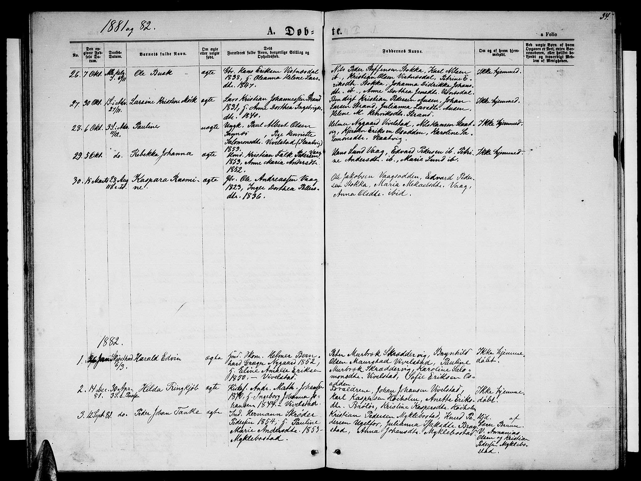 Ministerialprotokoller, klokkerbøker og fødselsregistre - Nordland, AV/SAT-A-1459/819/L0276: Parish register (copy) no. 819C02, 1869-1887, p. 34