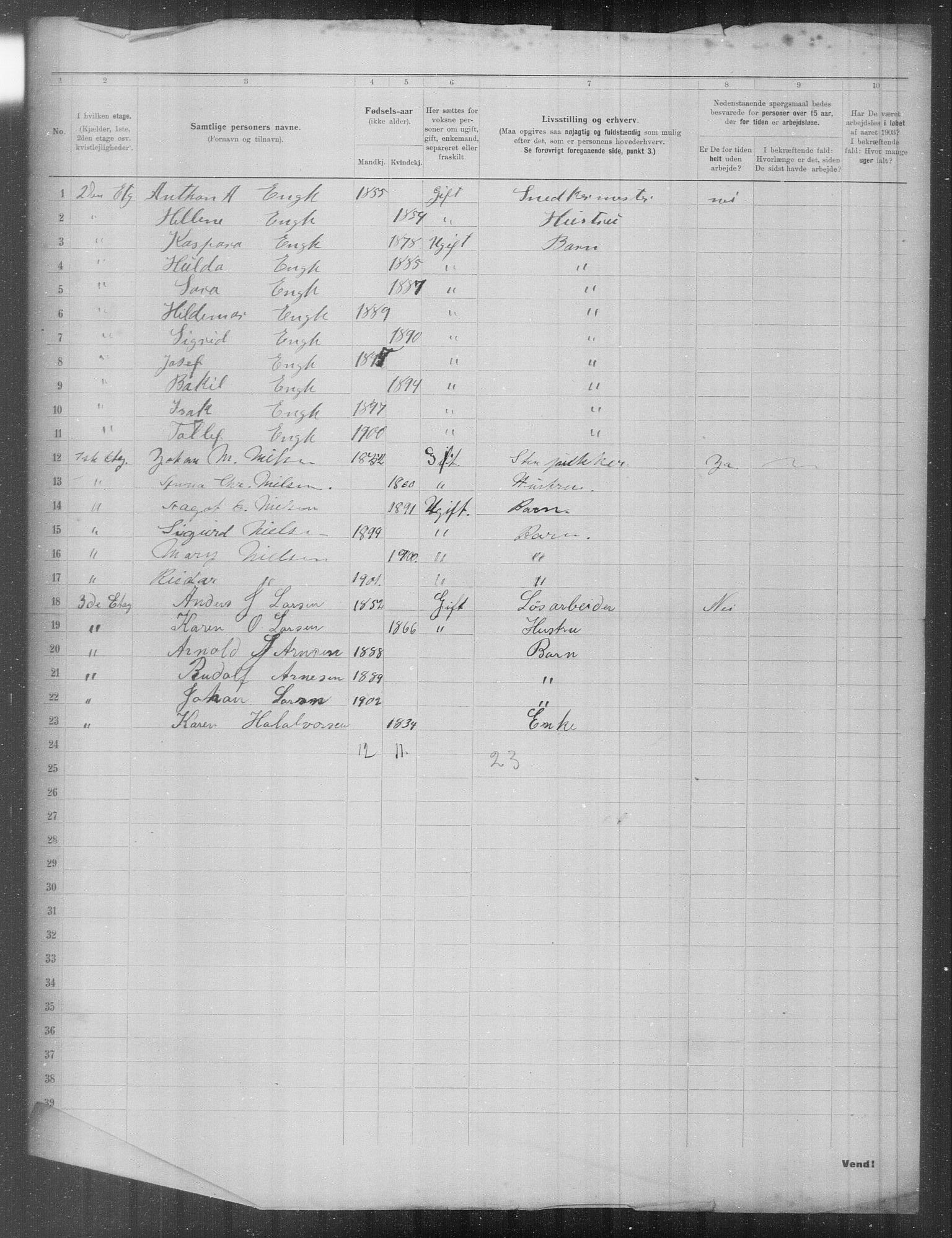 OBA, Municipal Census 1903 for Kristiania, 1903, p. 10314