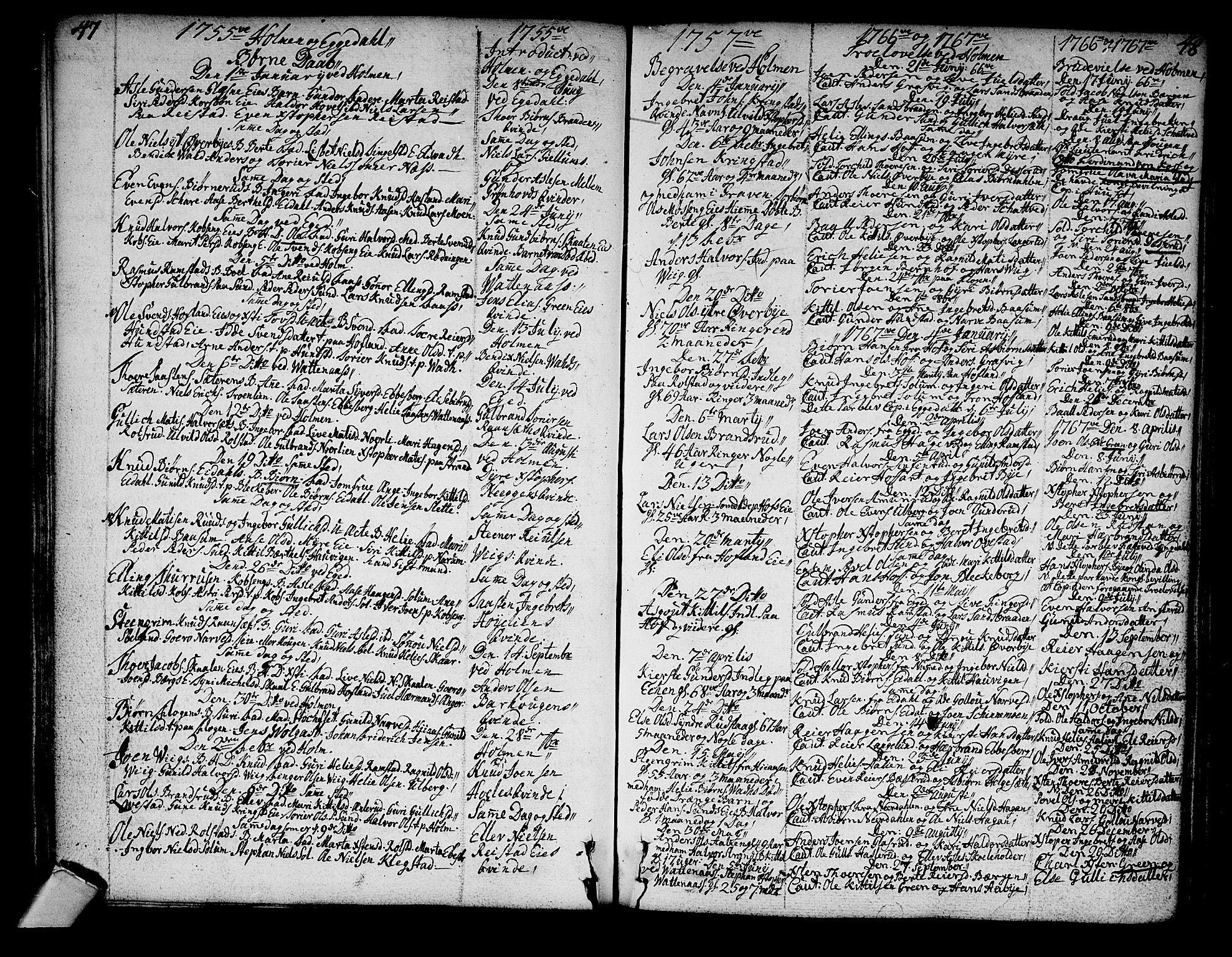 Sigdal kirkebøker, SAKO/A-245/F/Fa/L0001: Parish register (official) no. I 1, 1722-1777, p. 47-48