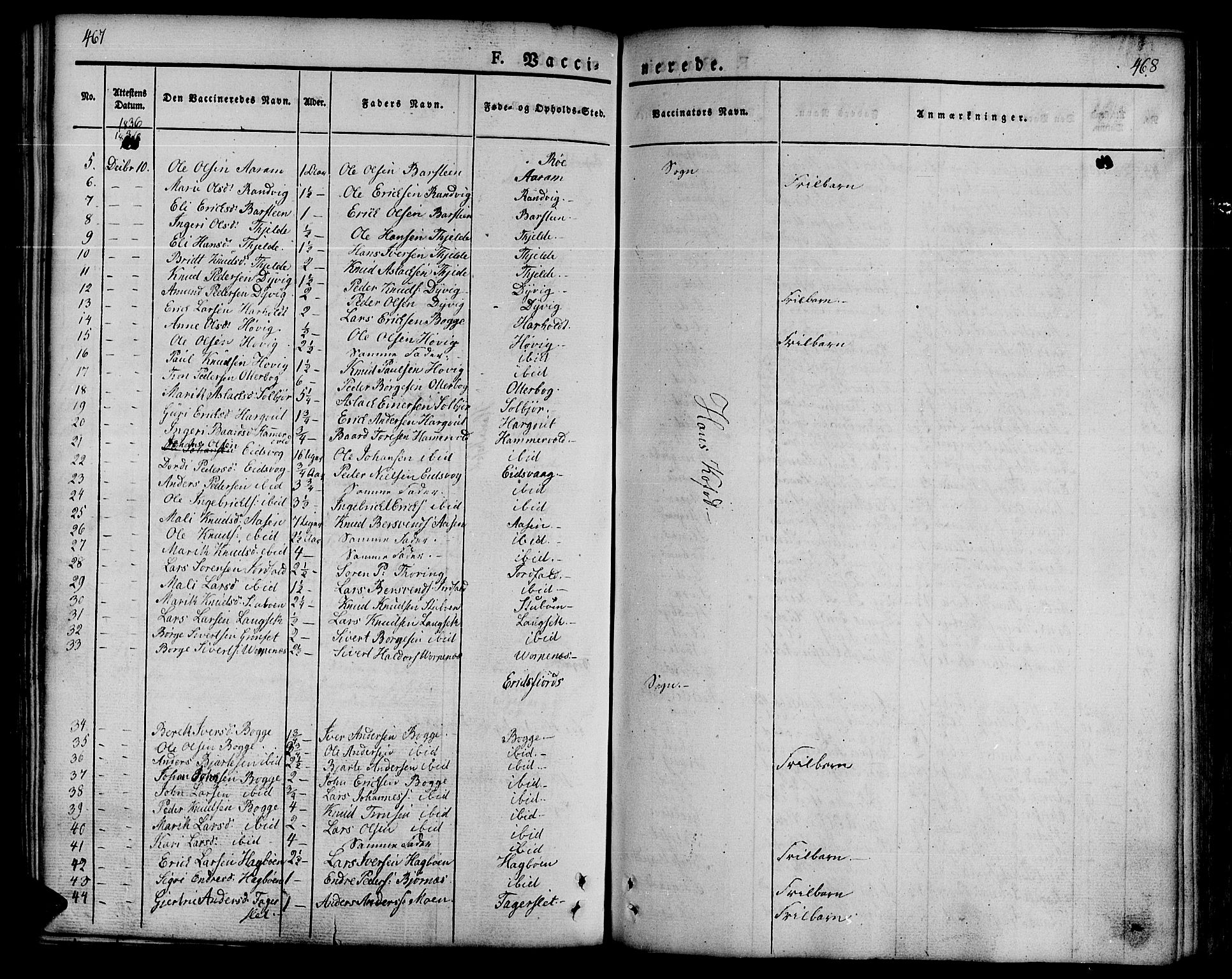 Ministerialprotokoller, klokkerbøker og fødselsregistre - Møre og Romsdal, AV/SAT-A-1454/551/L0624: Parish register (official) no. 551A04, 1831-1845, p. 467-468