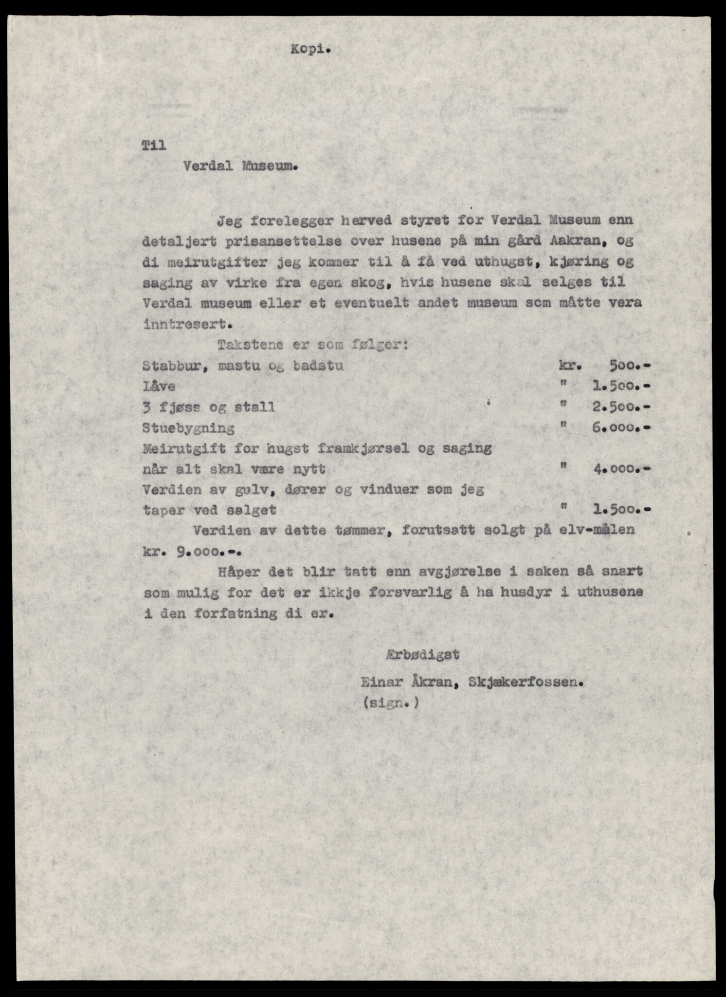 Fortidsminneforeningen, Den trønderske avdeling, AV/SAT-PA-0592/D/Da/L0037: Sakarkiv etter nøkkel, p. 23