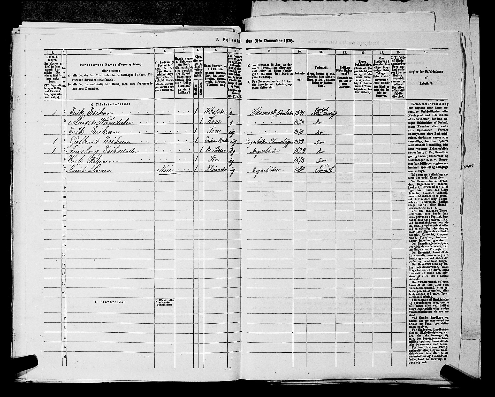 SAKO, 1875 census for 0633P Nore, 1875, p. 455