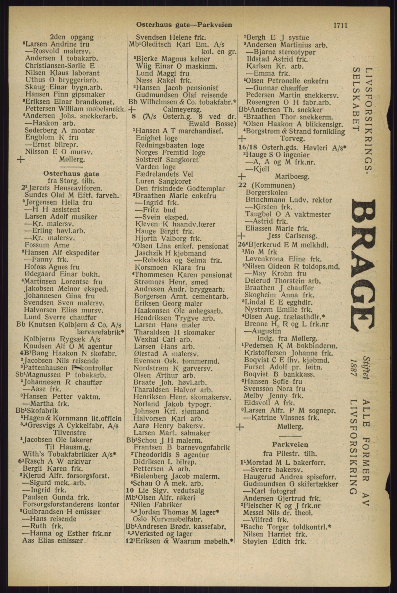 Kristiania/Oslo adressebok, PUBL/-, 1927, p. 1711