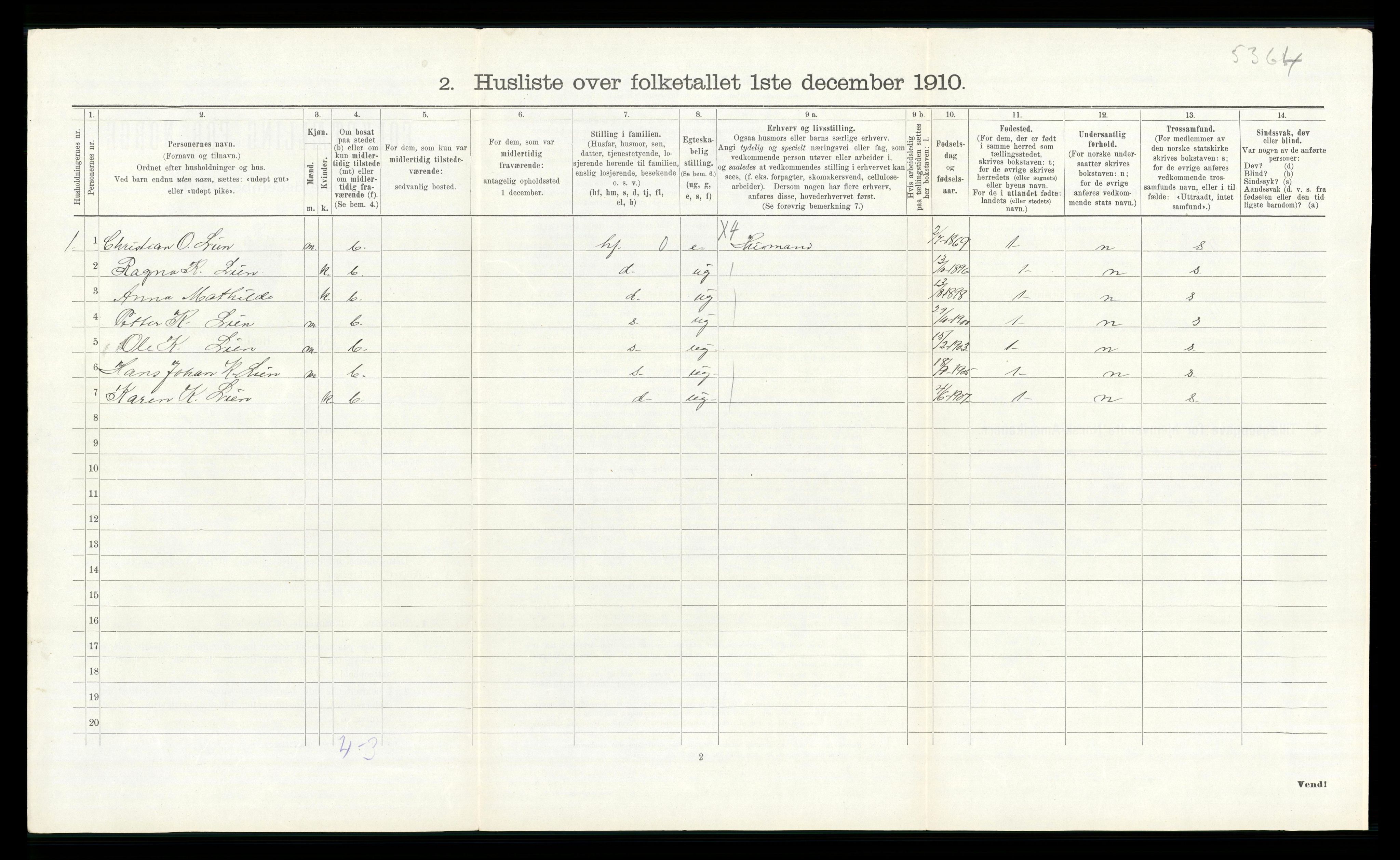 RA, 1910 census for Ådal, 1910, p. 510