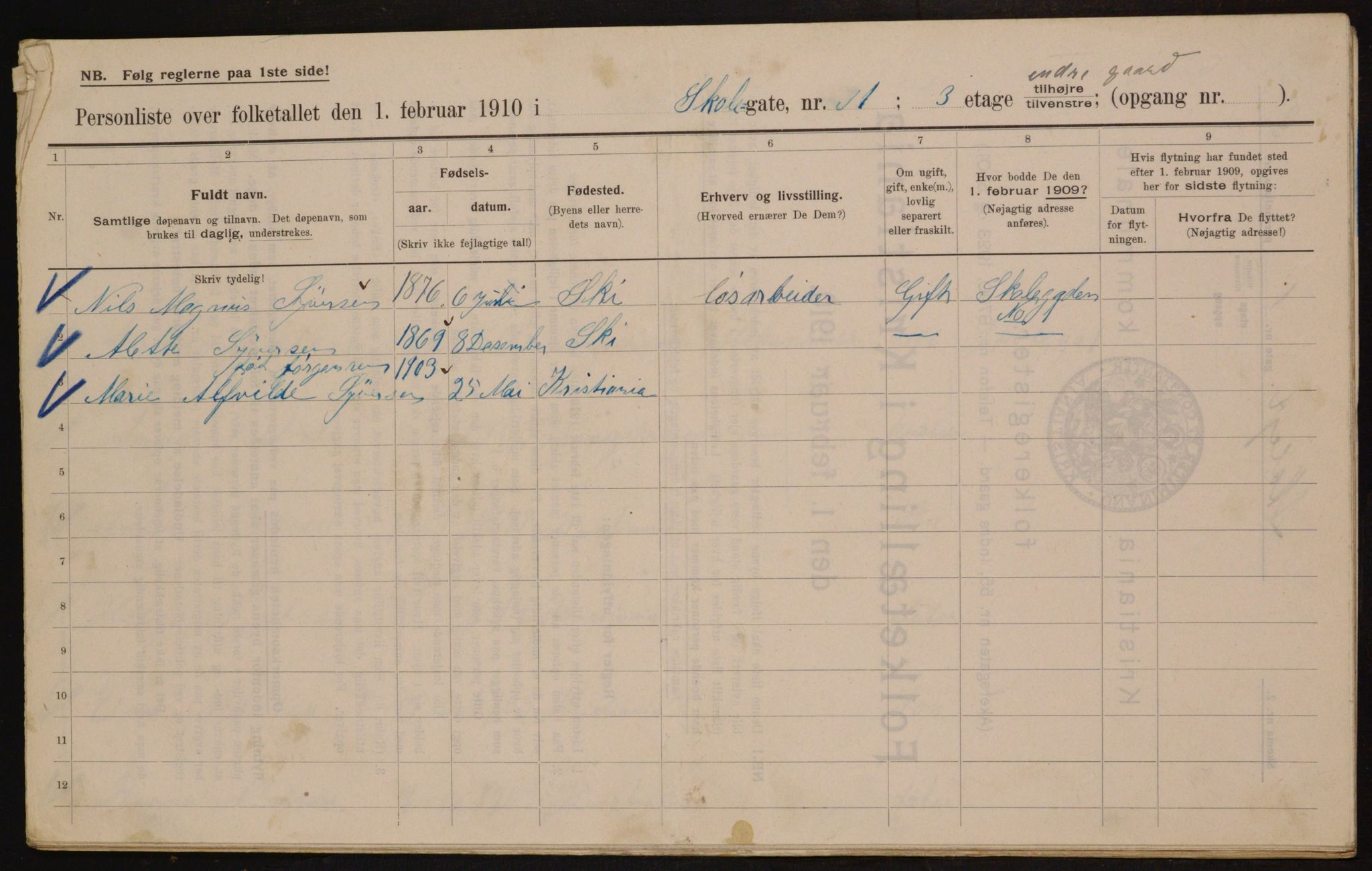 OBA, Municipal Census 1910 for Kristiania, 1910, p. 91739