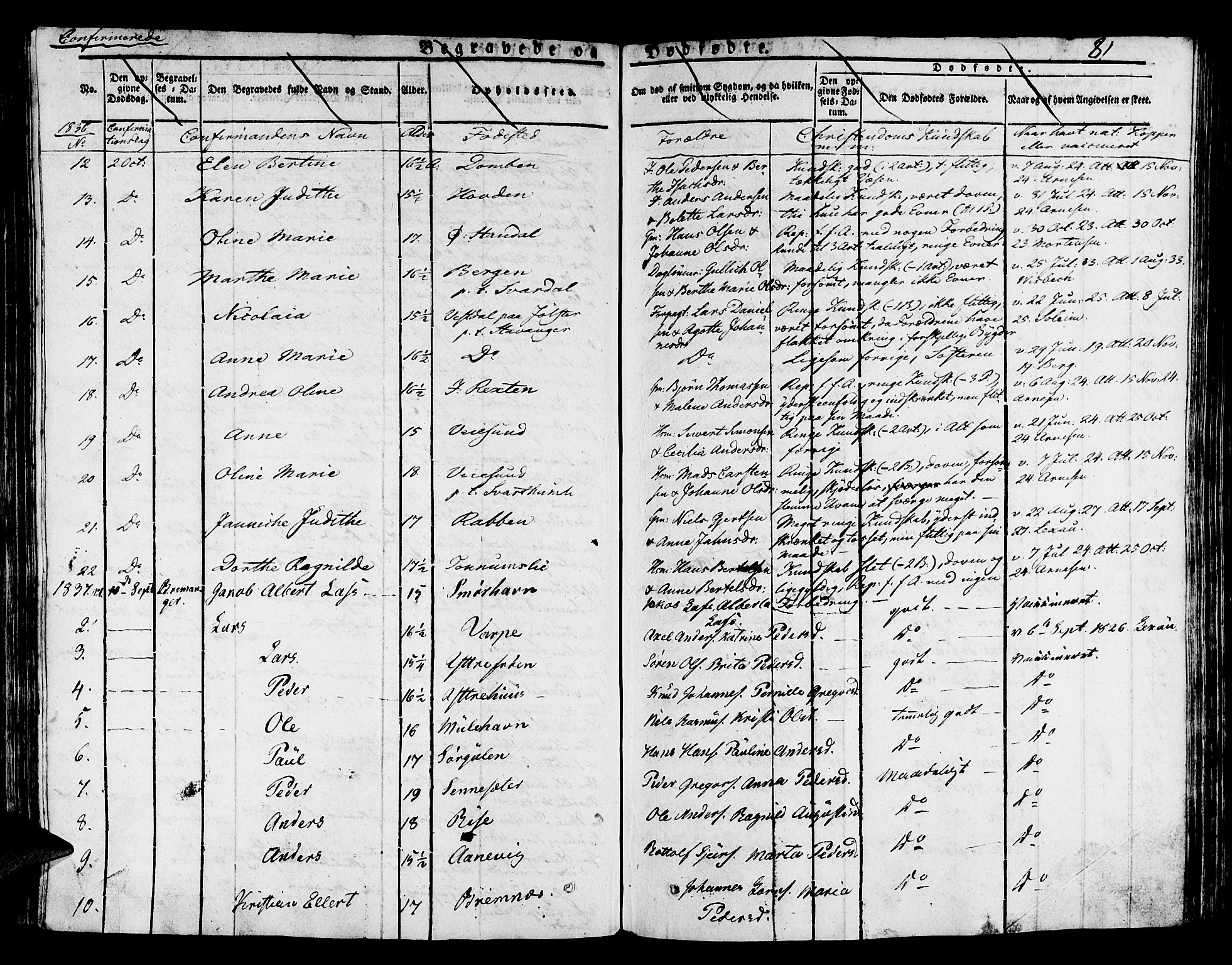 Kinn sokneprestembete, AV/SAB-A-80801/H/Haa/Haaa/L0004/0002: Parish register (official) no. A 4II, 1822-1840, p. 81