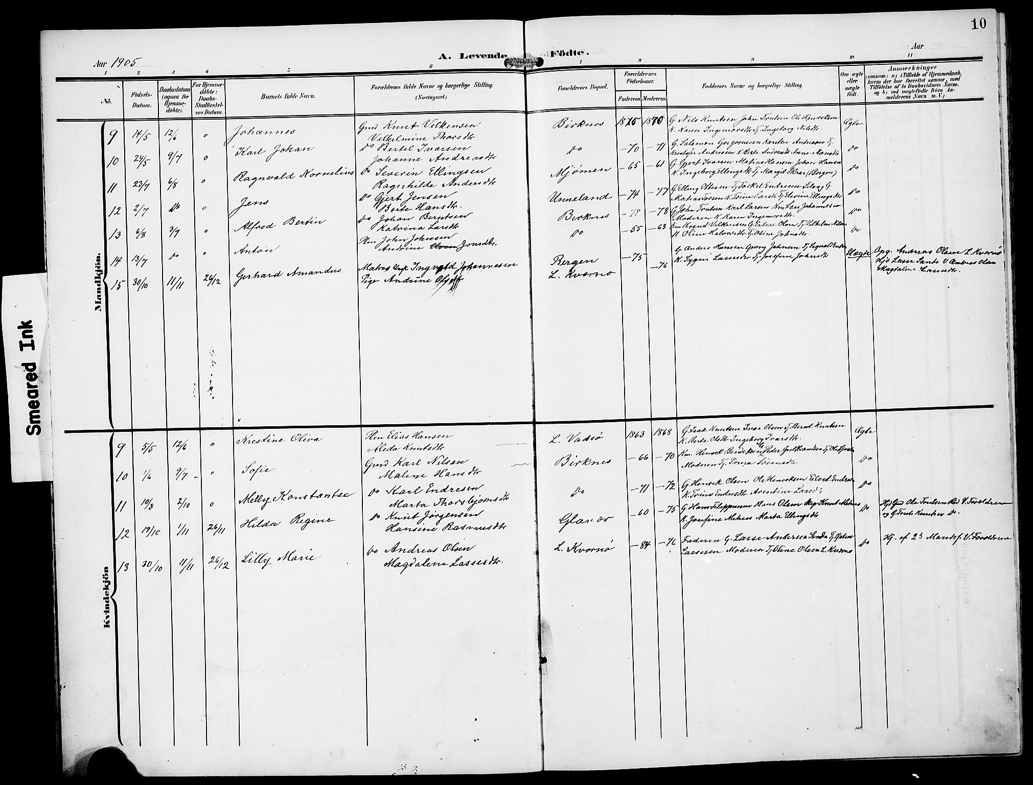 Gulen sokneprestembete, AV/SAB-A-80201/H/Hab/Habd/L0001: Parish register (copy) no. D 1, 1901-1924, p. 10